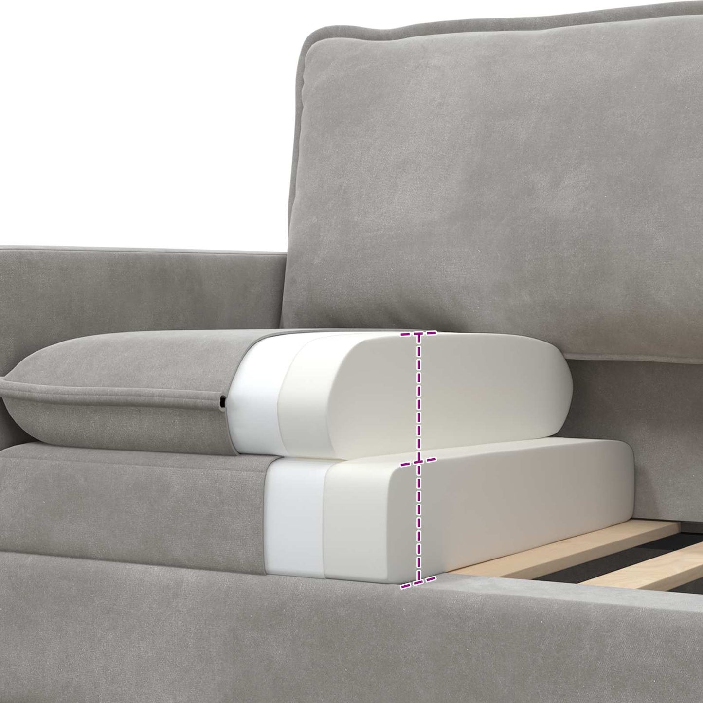 Sofa Hellgrau 196 x 81 x 87,5 cm Samt