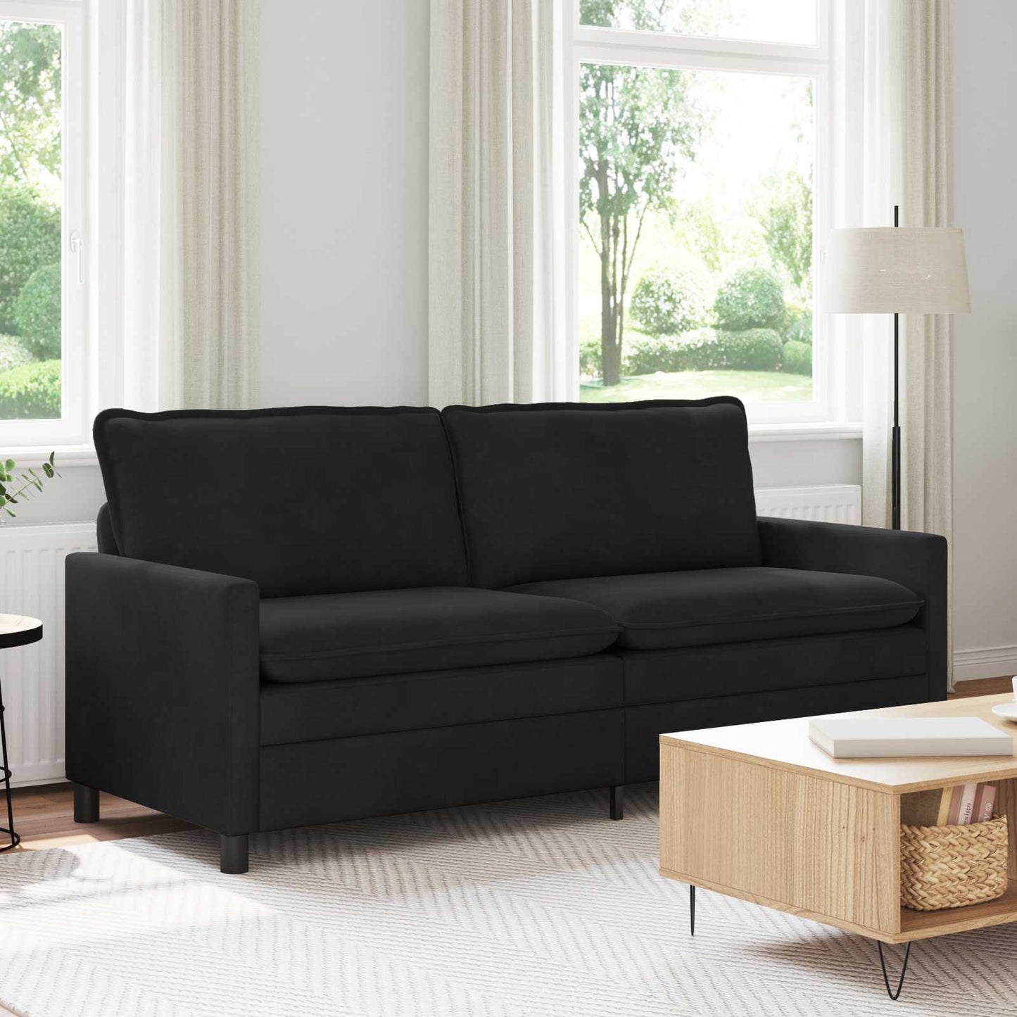 Sofa Schwarz 196 x 81 x 87,5 cm Samt