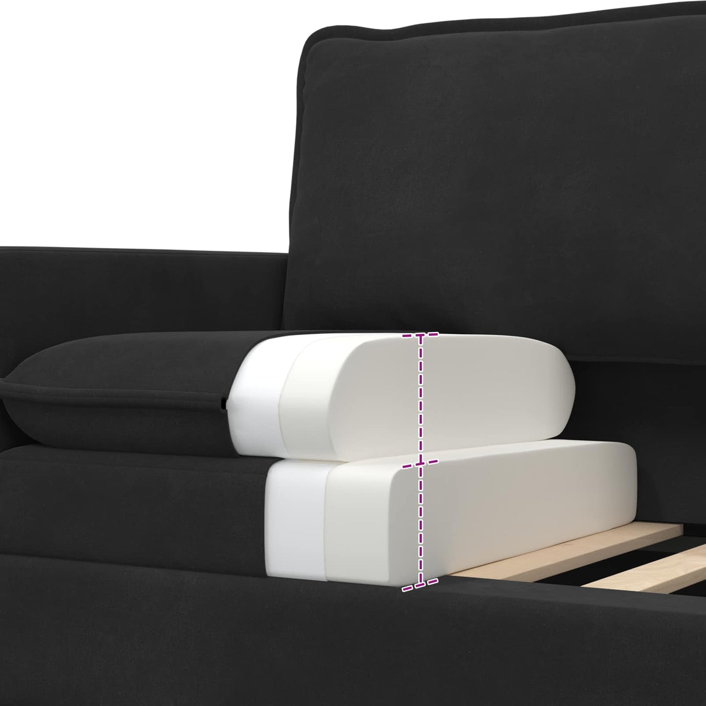 Sofa Schwarz 196 x 81 x 87,5 cm Samt