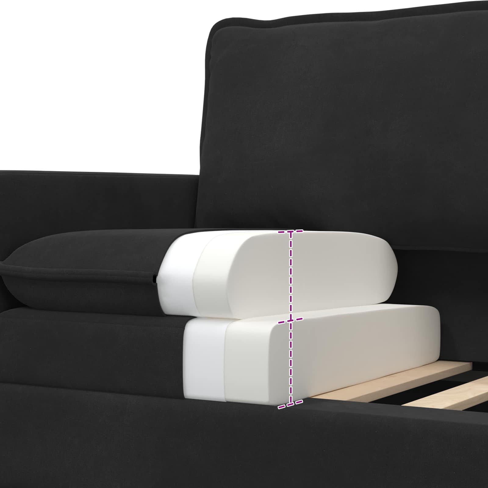 Sofa Schwarz 196 x 81 x 87,5 cm Samt