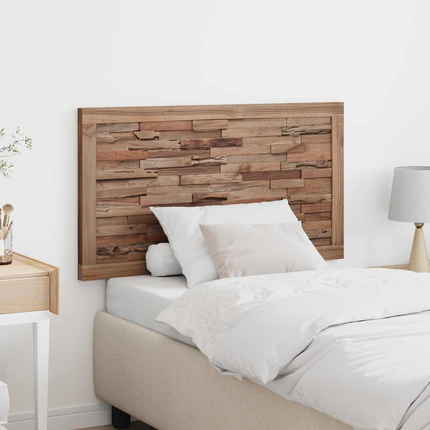 Bettkopfteil Natur Massivholz Teak
