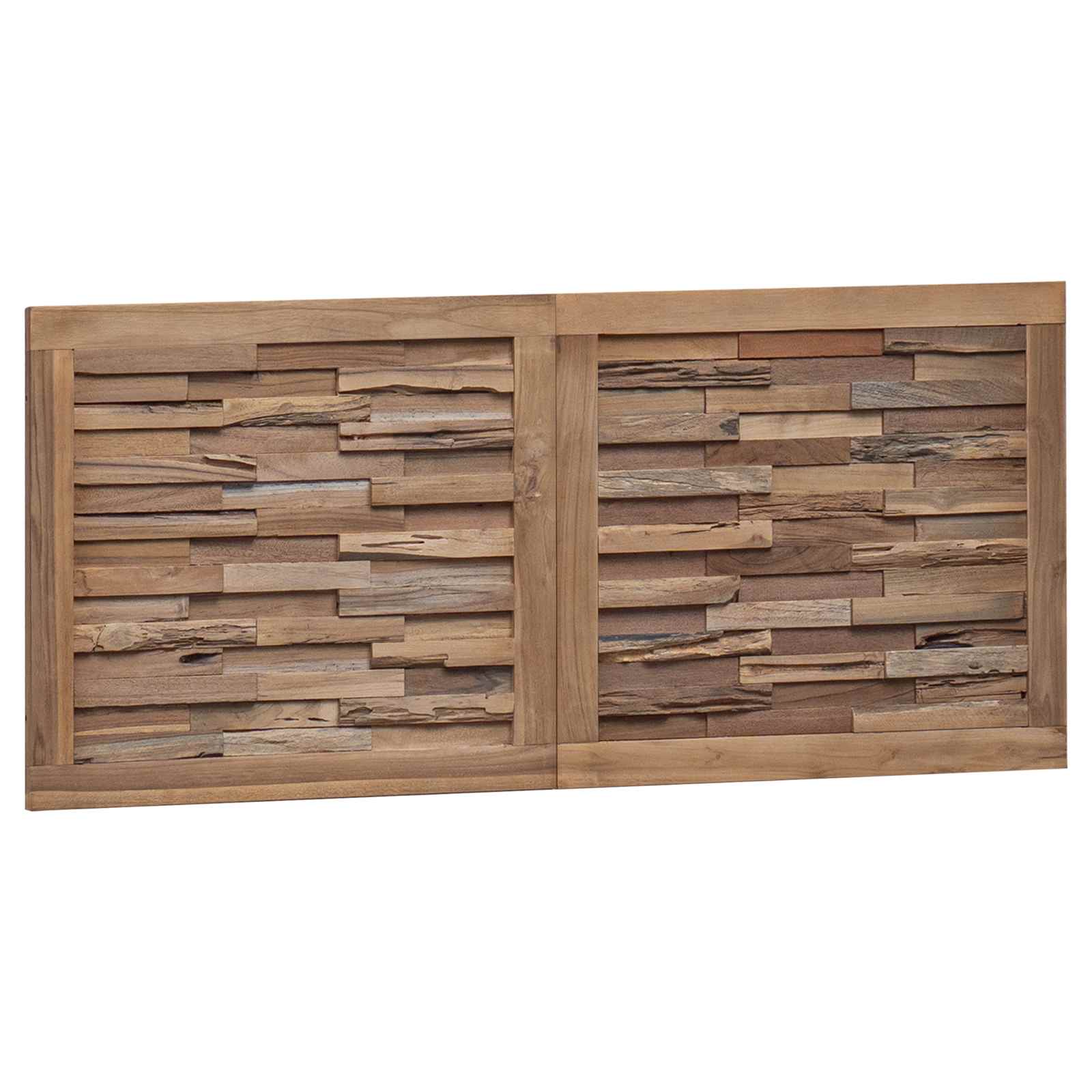 Bettkopfteil Natur Massivholz Teak