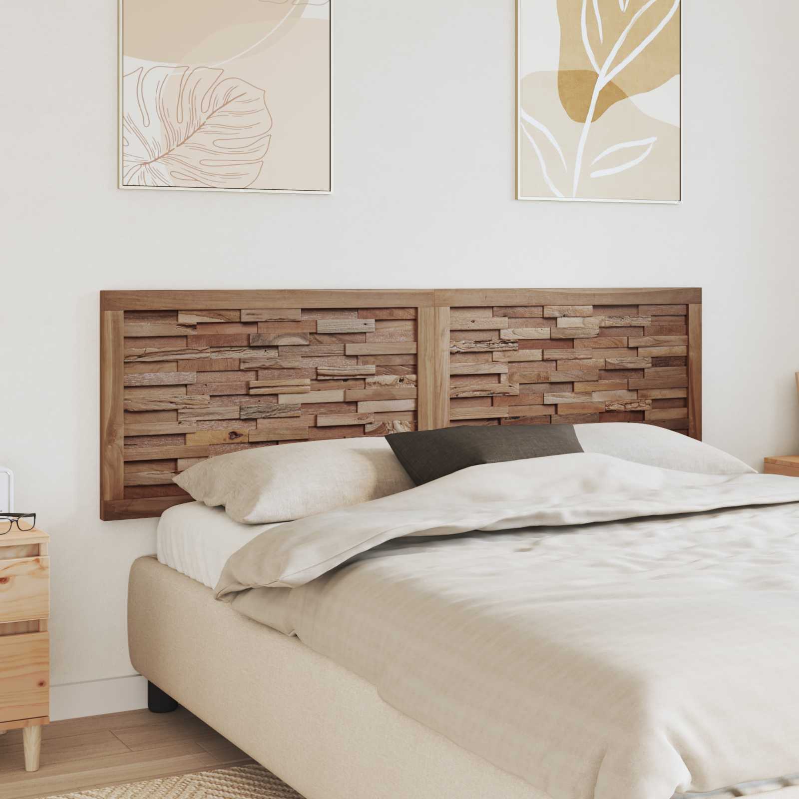 Bettkopfteil Natur Massivholz Teak