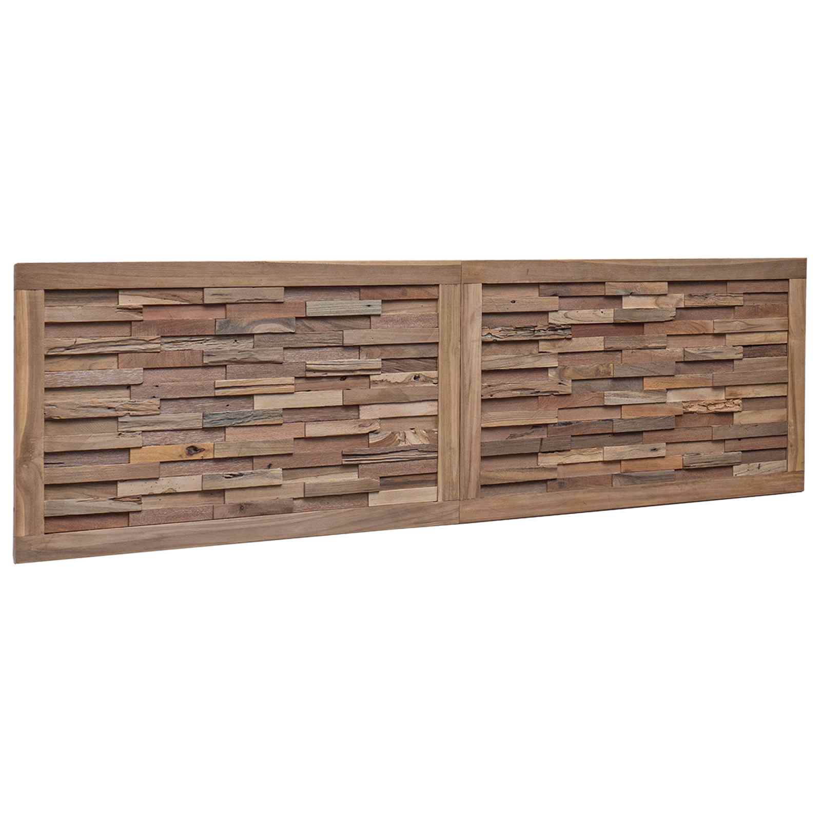 Bettkopfteil Natur Massivholz Teak