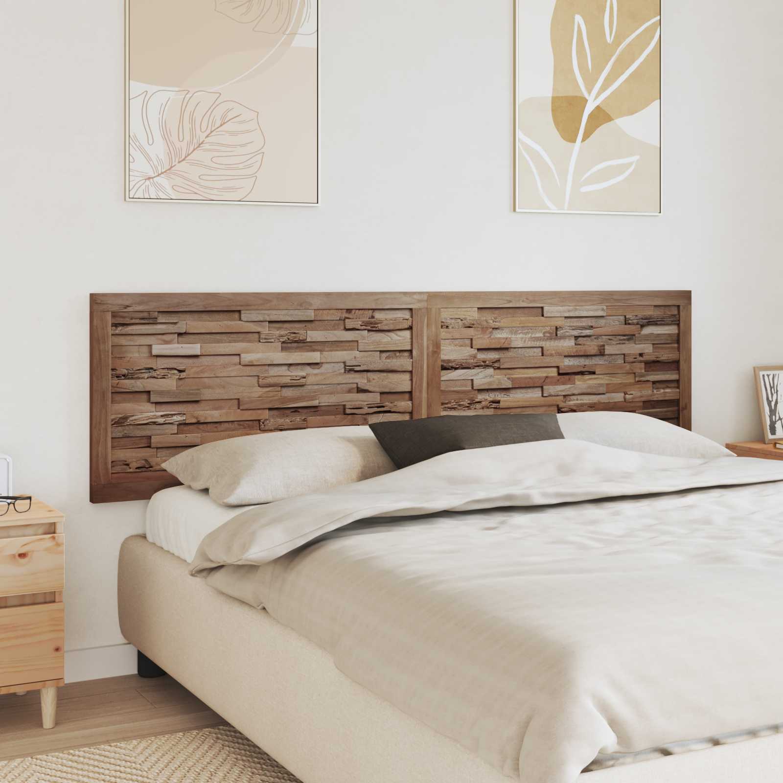Bettkopfteil Natur Massivholz Teak