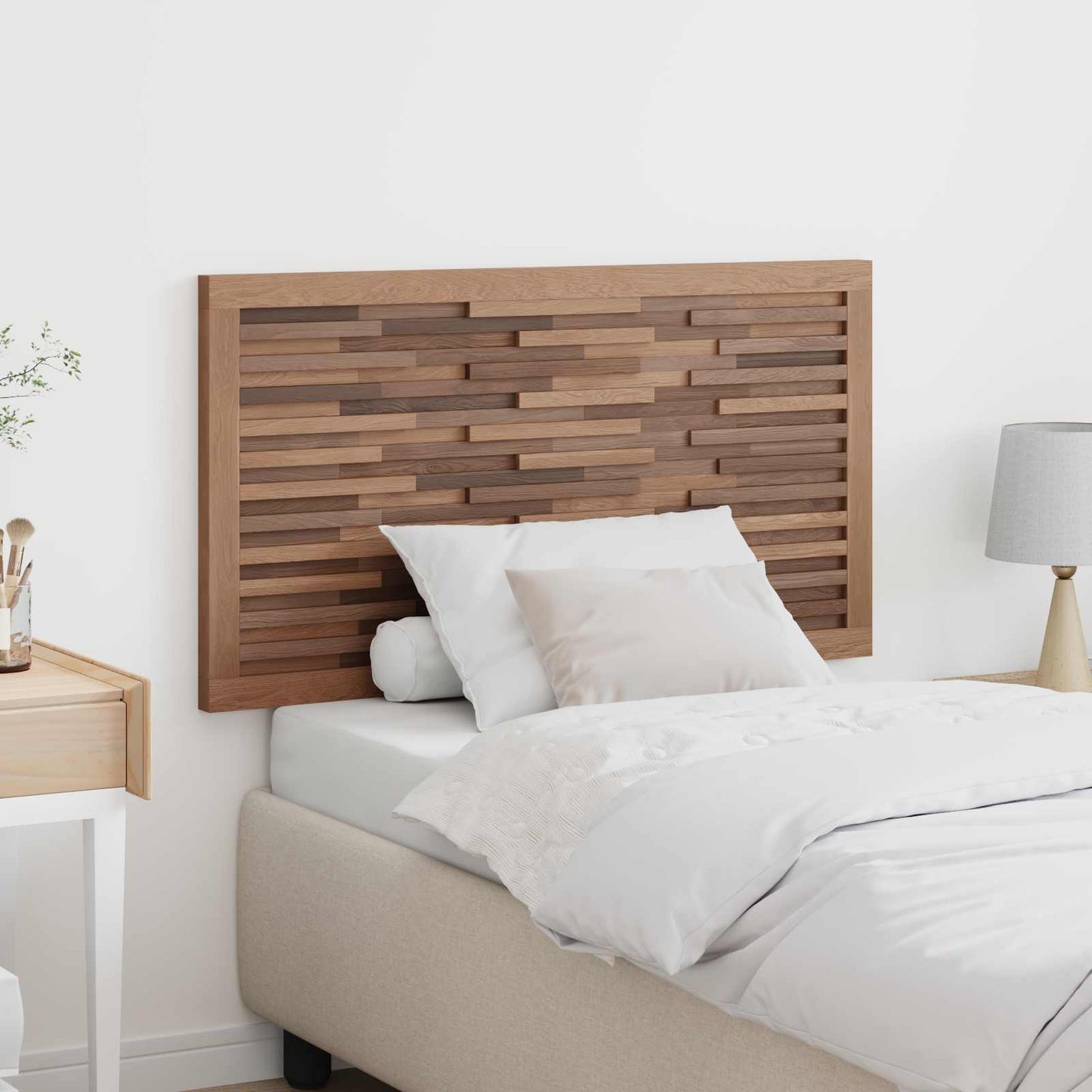 Bettkopfteil Natur Massivholz Teak