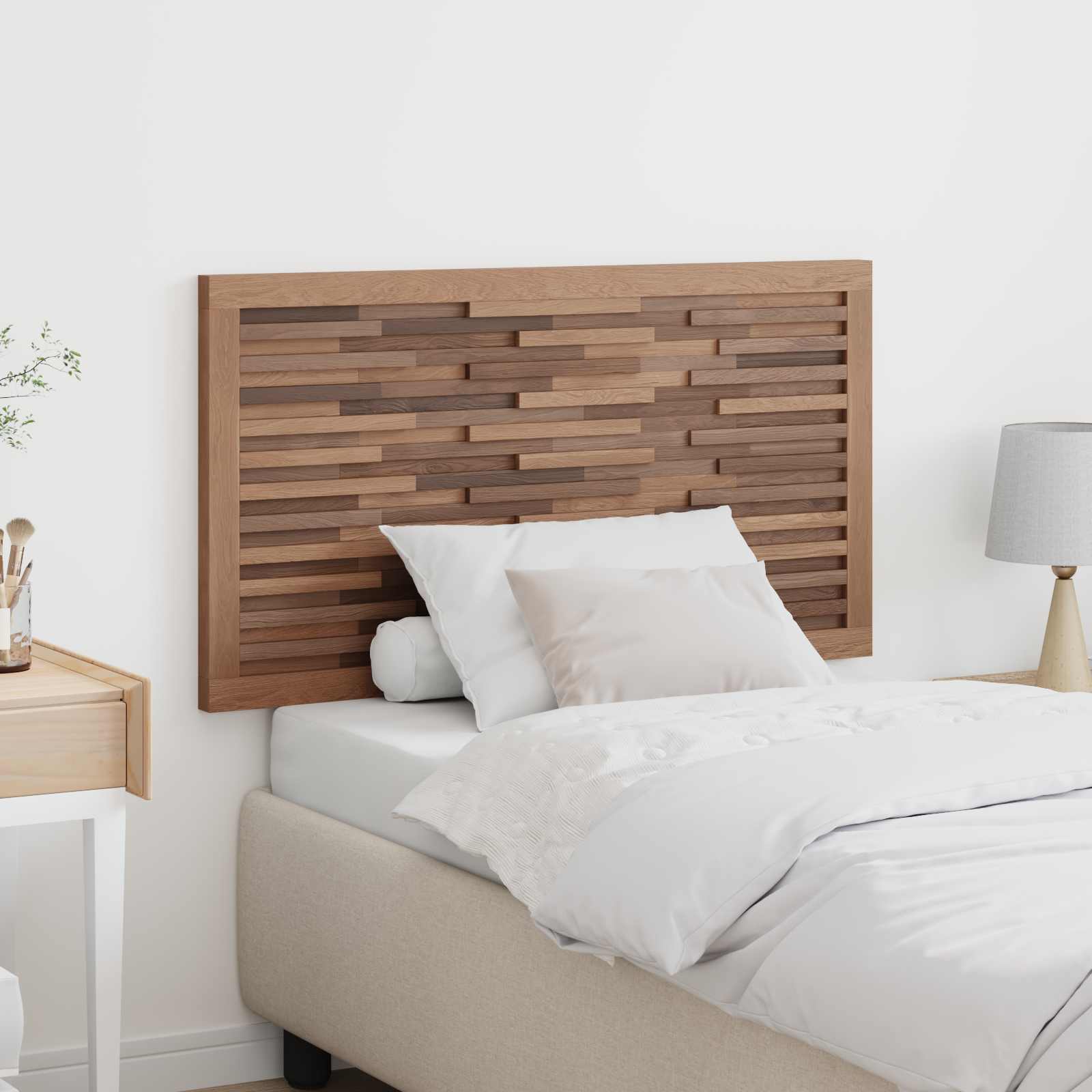 Bettkopfteil Natur Massivholz Teak