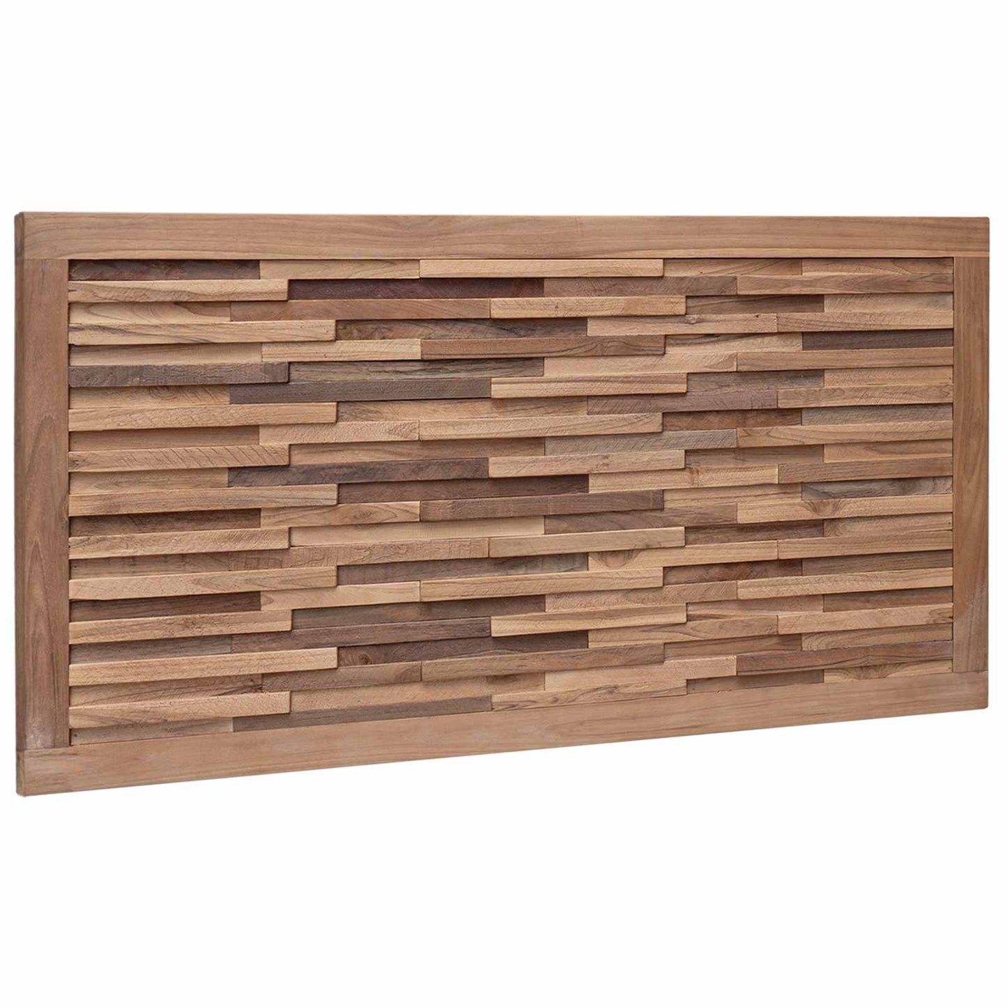 Bettkopfteil Natur Massivholz Teak