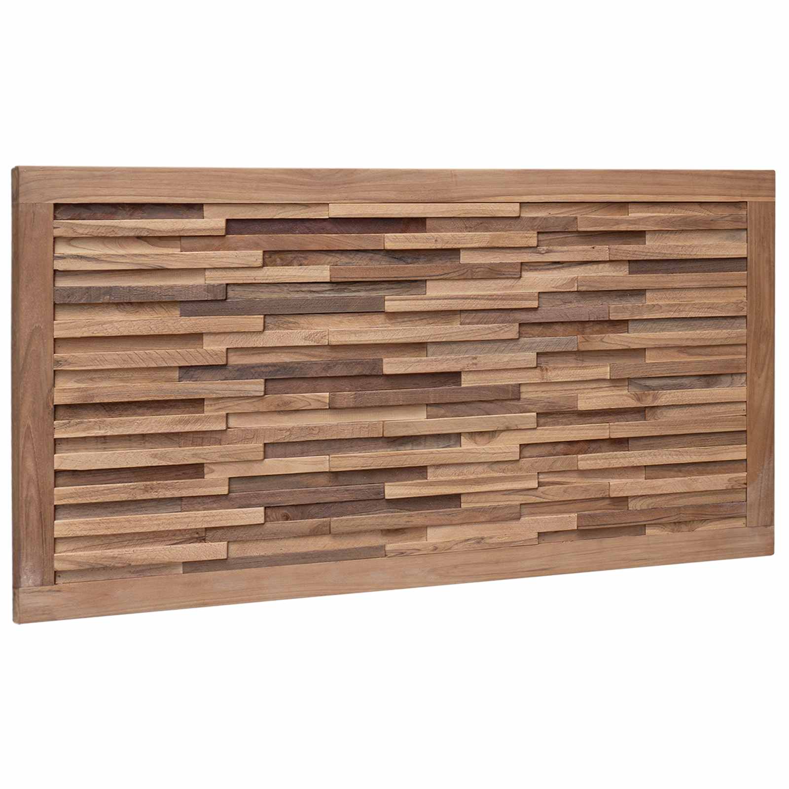Bettkopfteil Natur Massivholz Teak