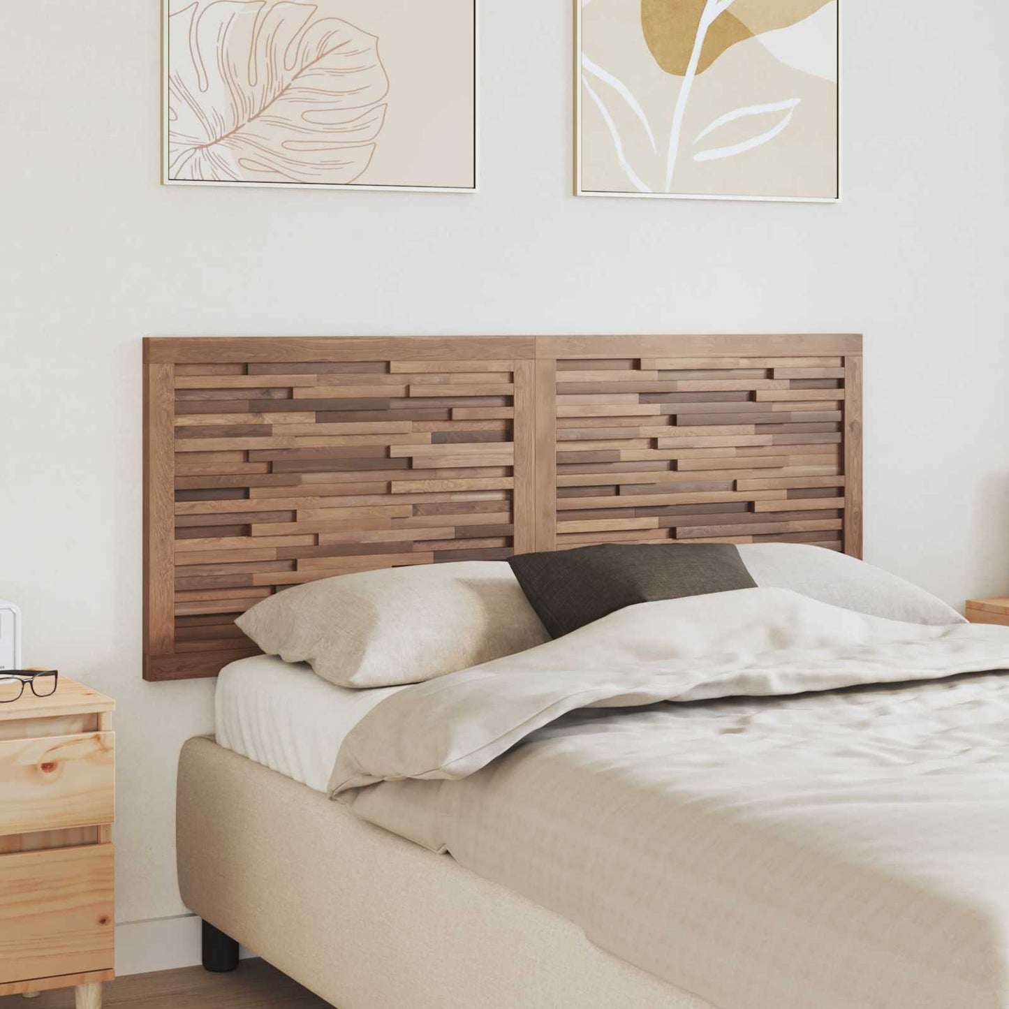Bettkopfteil Natur Massivholz Teak