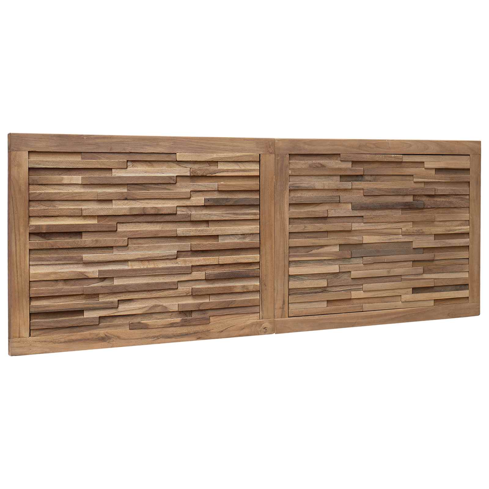 Bettkopfteil Natur Massivholz Teak