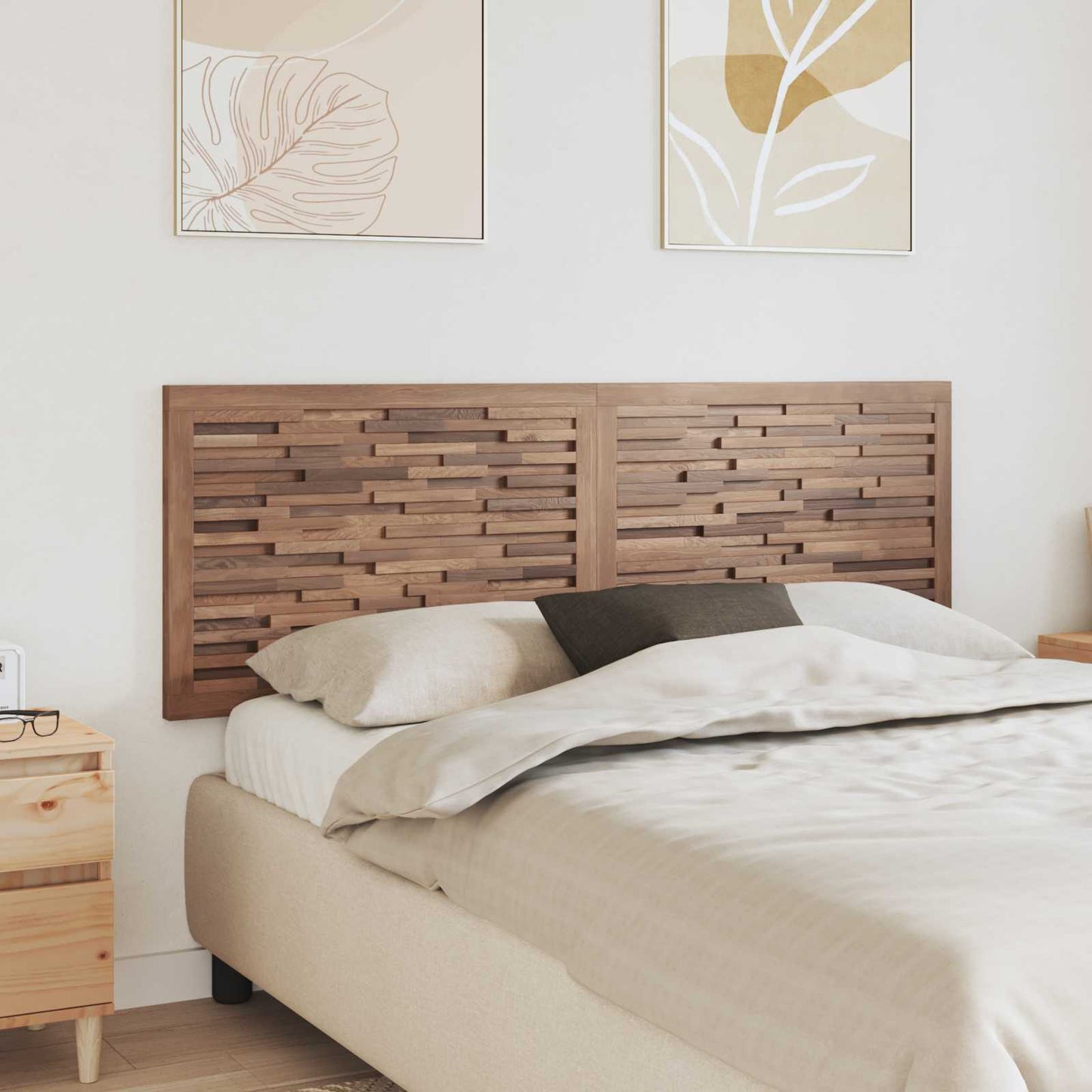 Bettkopfteil Natur Massivholz Teak