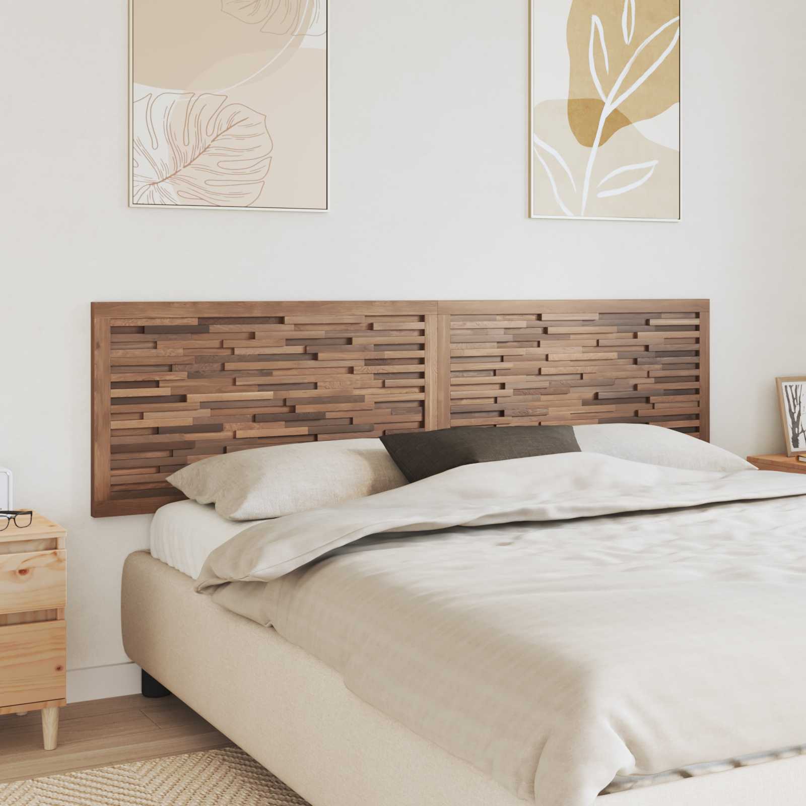 Bettkopfteil Natur Massivholz Teak