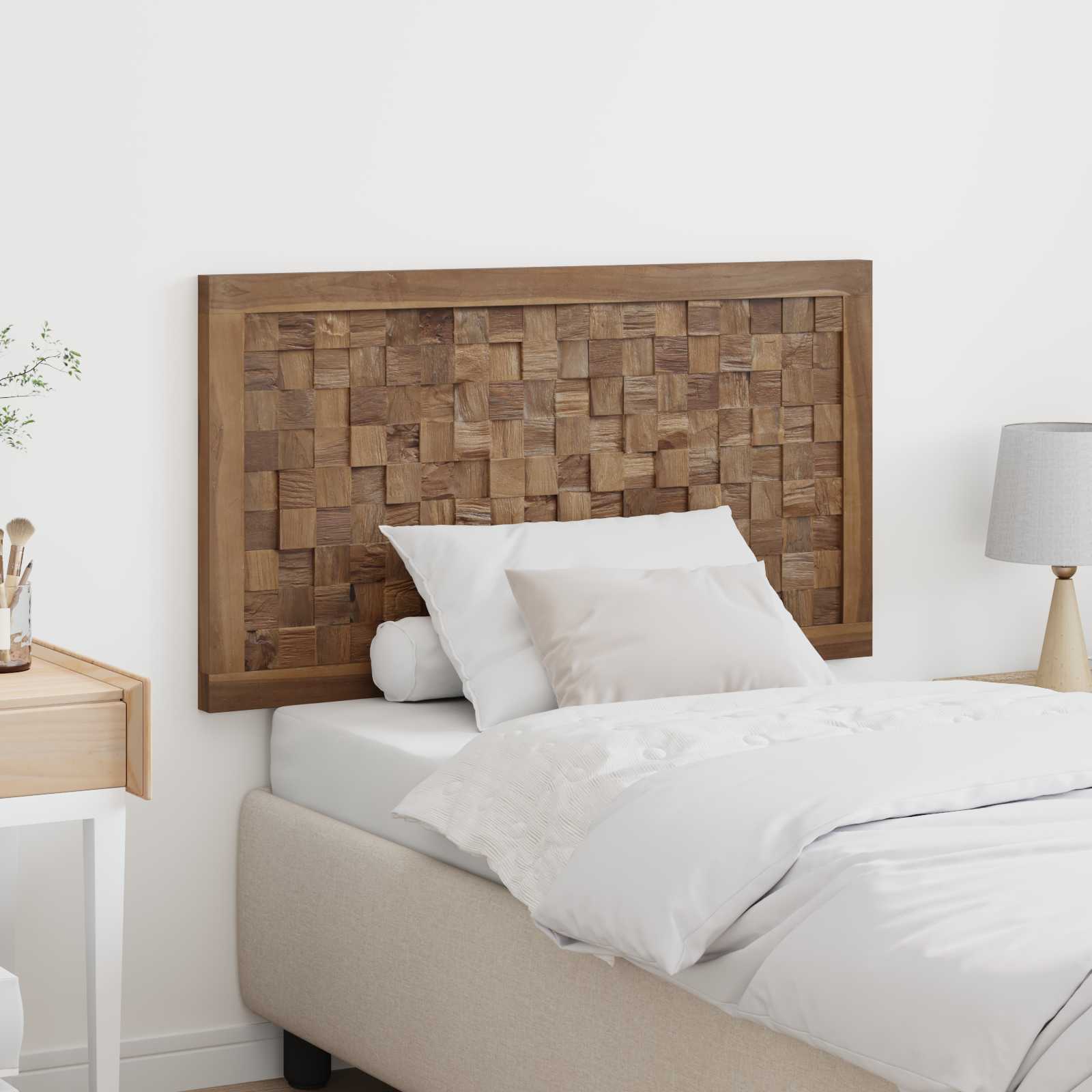 Bettkopfteil Natur Massivholz Teak