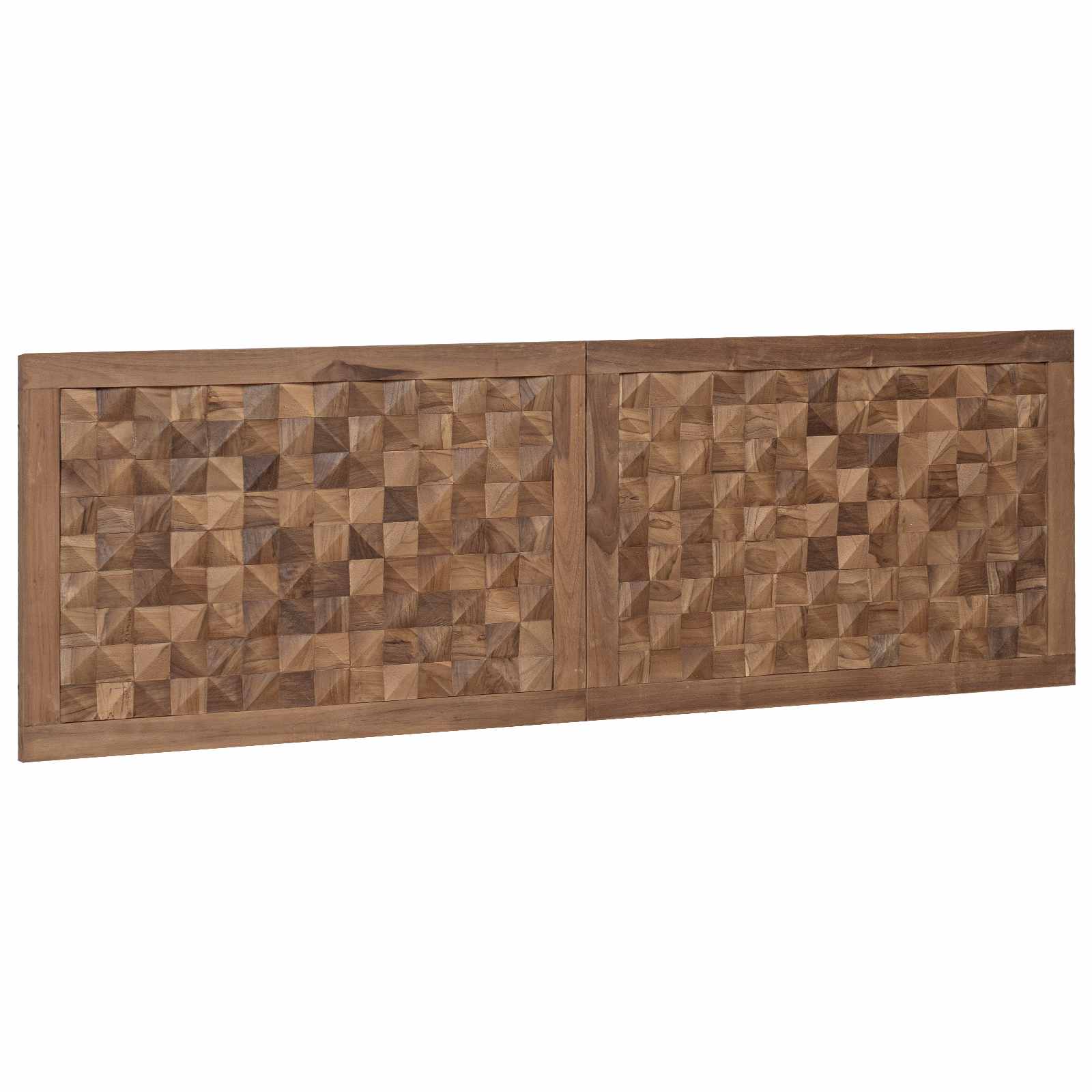 Bettkopfteil Natur Massivholz Teak