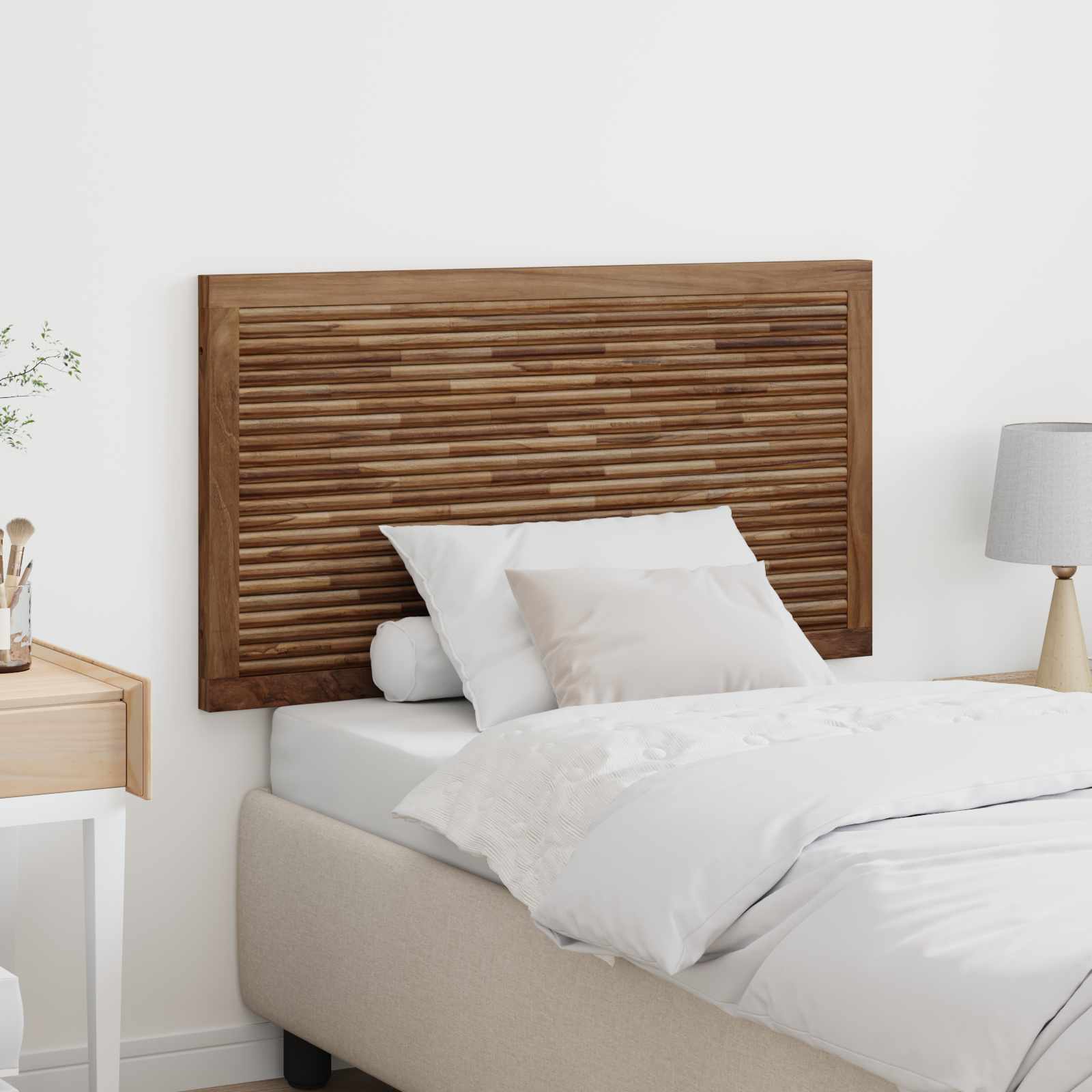 Bettkopfteil Natur Massivholz Teak