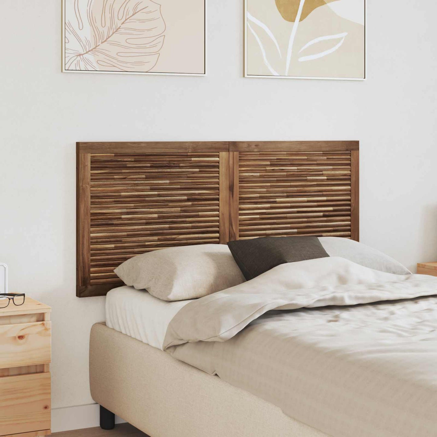 Bettkopfteil Natur Massivholz Teak