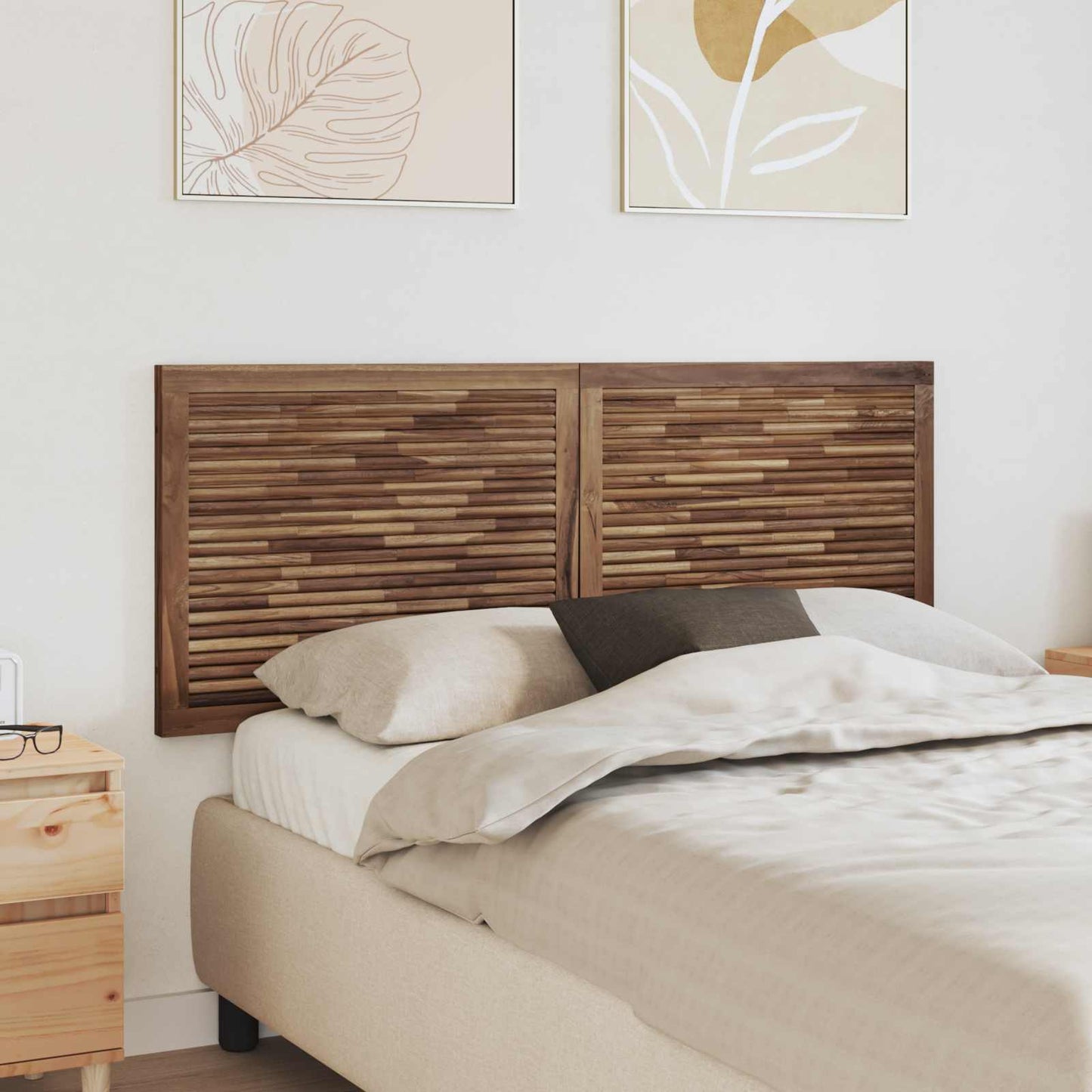Bettkopfteil Natur Massivholz Teak