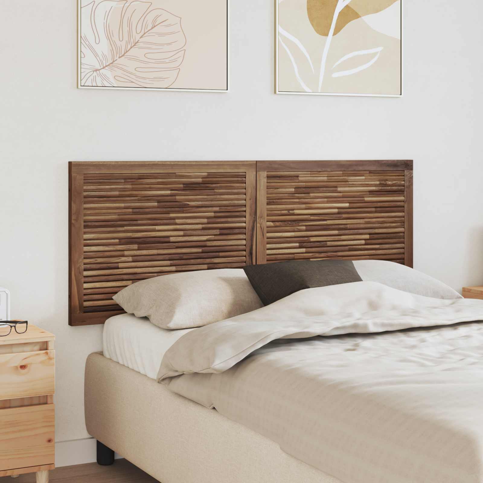 Bettkopfteil Natur Massivholz Teak