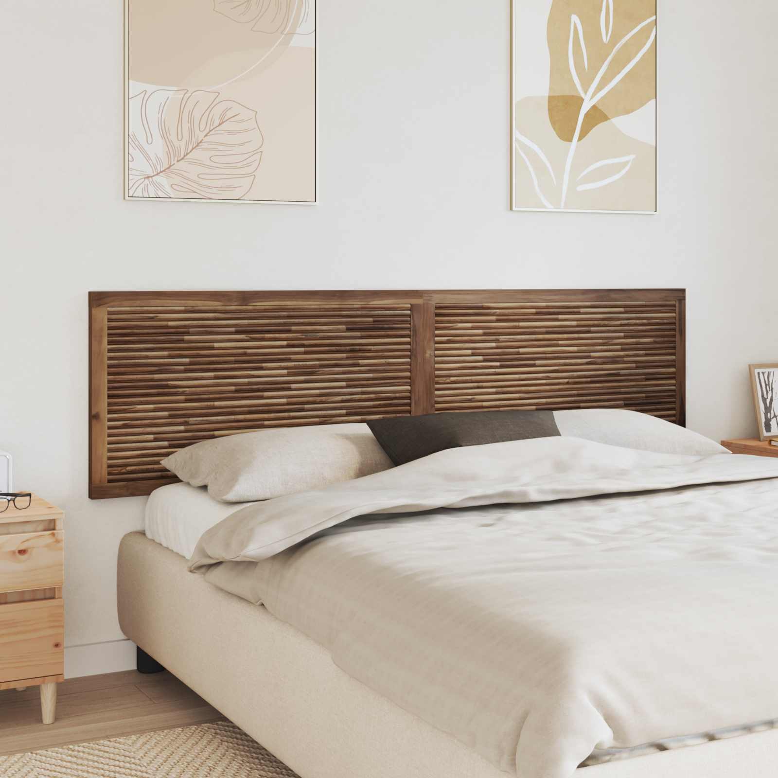 Bettkopfteil Natur Massivholz Teak