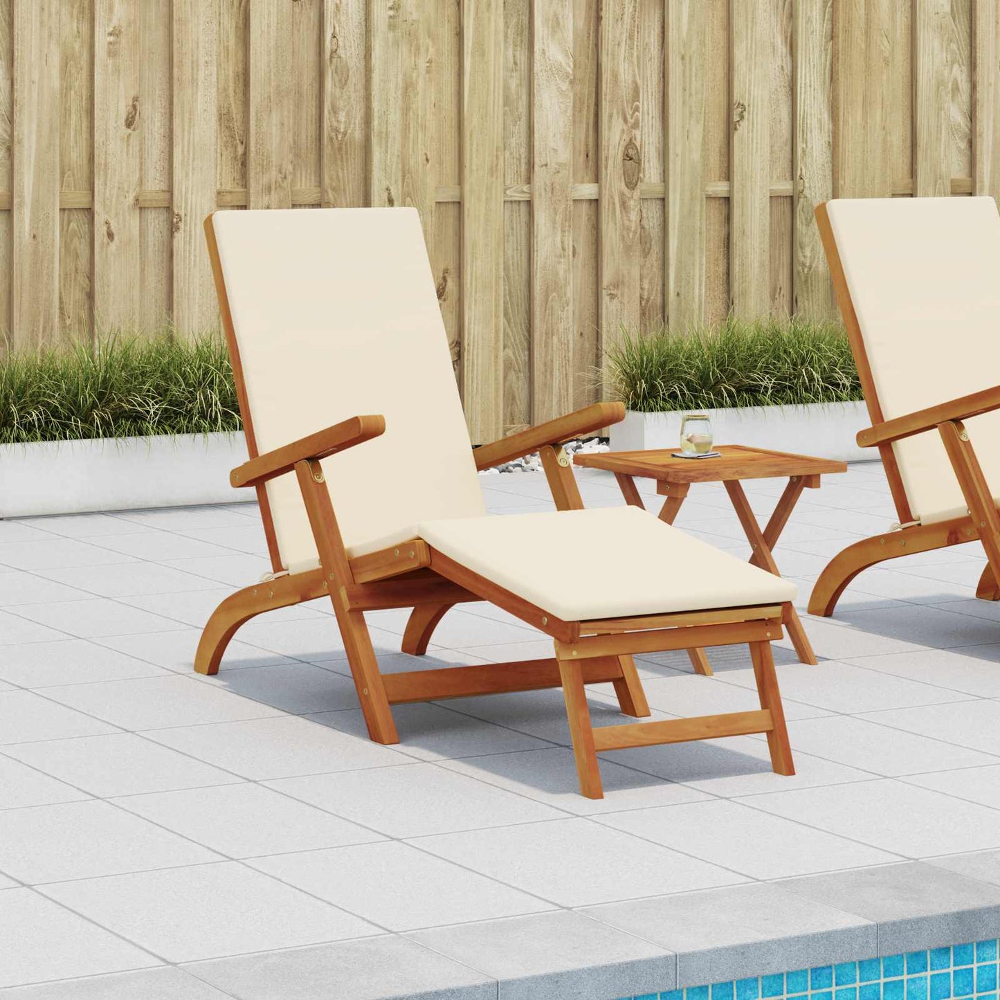 Reclining and Folding Sunlounger 55 x 146 x 91 cm