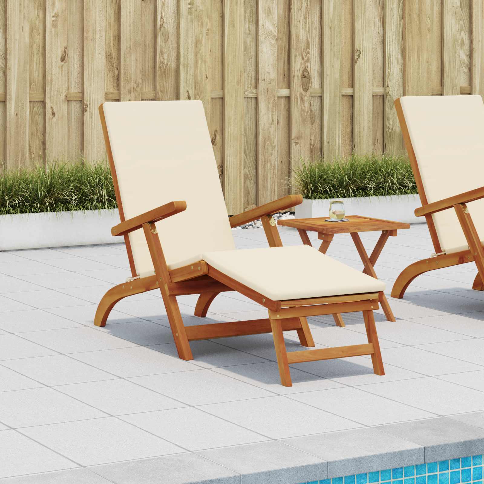 Reclining and Folding Sunlounger 55 x 146 x 91 cm