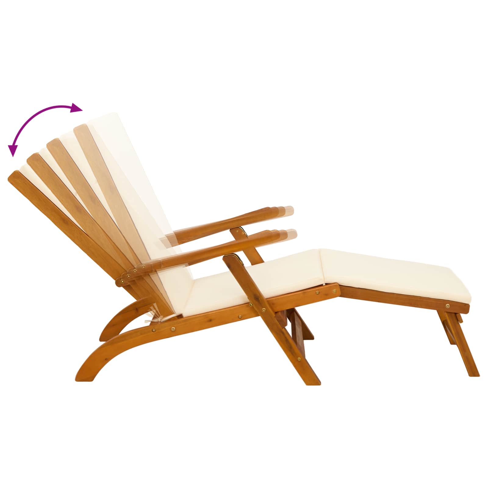 Reclining and Folding Sunlounger 55 x 146 x 91 cm