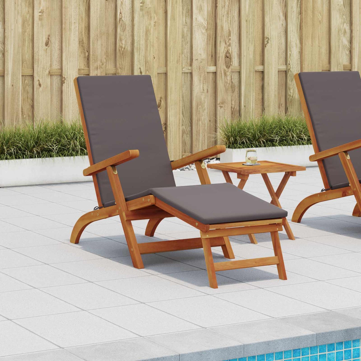 Reclining and Folding Sunlounger 55 x 146 x 91 cm