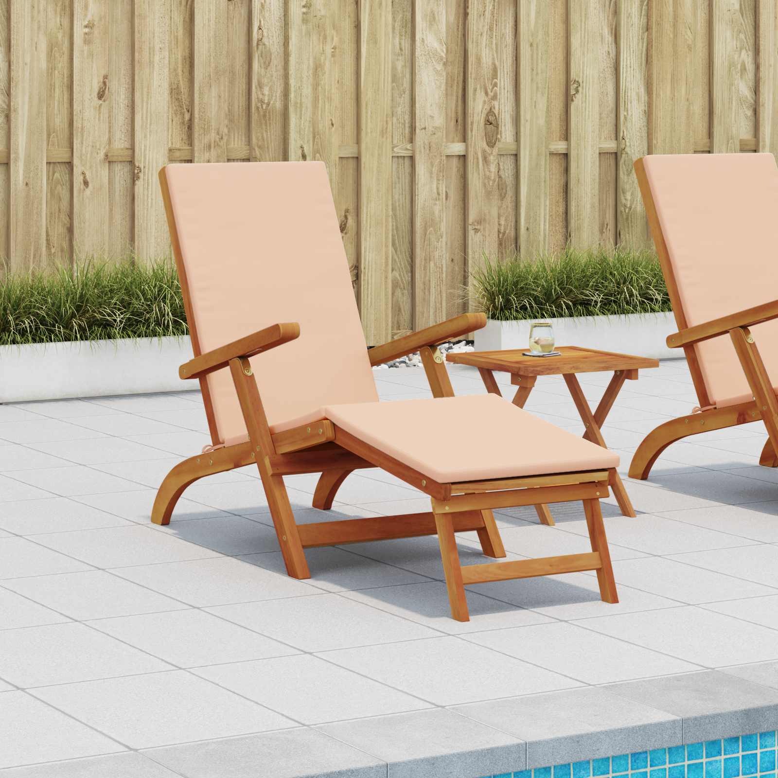 Reclining and Folding Sunlounger 55 x 146 x 91 cm