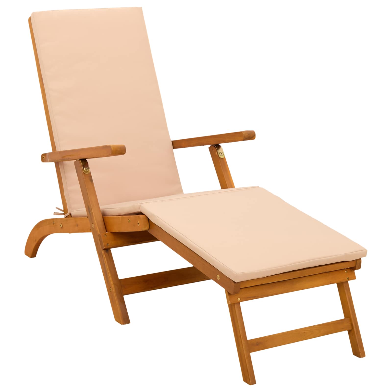 Reclining and Folding Sunlounger 55 x 146 x 91 cm