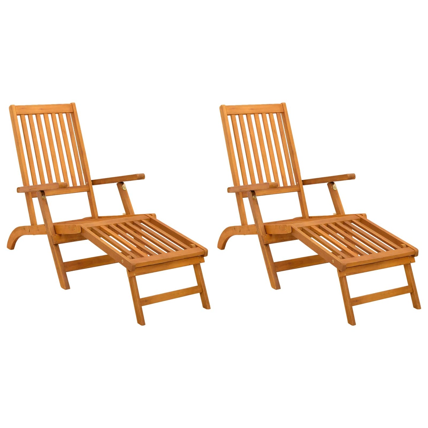 Reclining and Folding Sunlounger 2 Stk. Massivholz Akazie