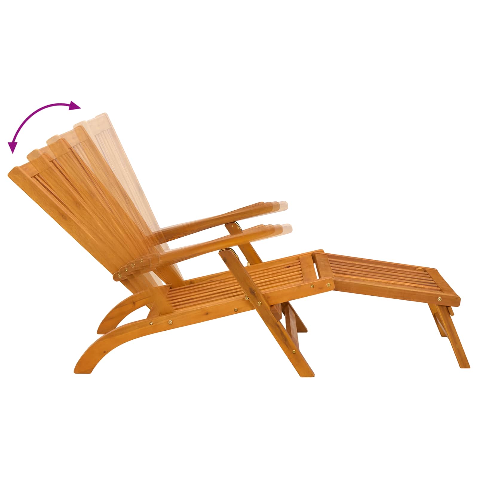 Reclining and Folding Sunlounger 2 Stk. Massivholz Akazie