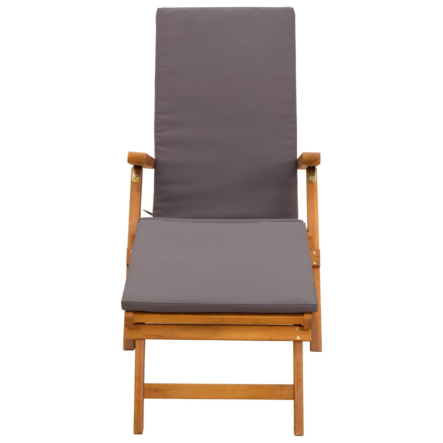 Reclining and Folding Sunlounger 2 Stk. Massivholz Akazie Grau
