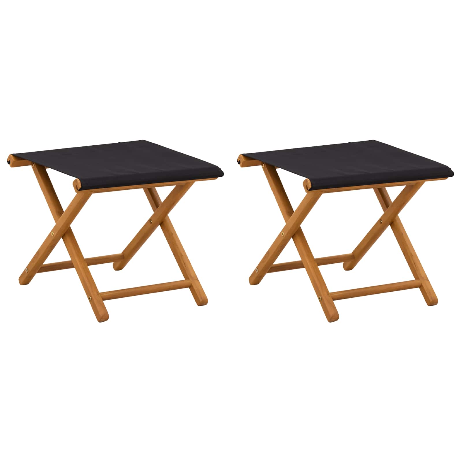 Liegestuhl 2 pcs Massives Eukalyptus Holz Schwarz