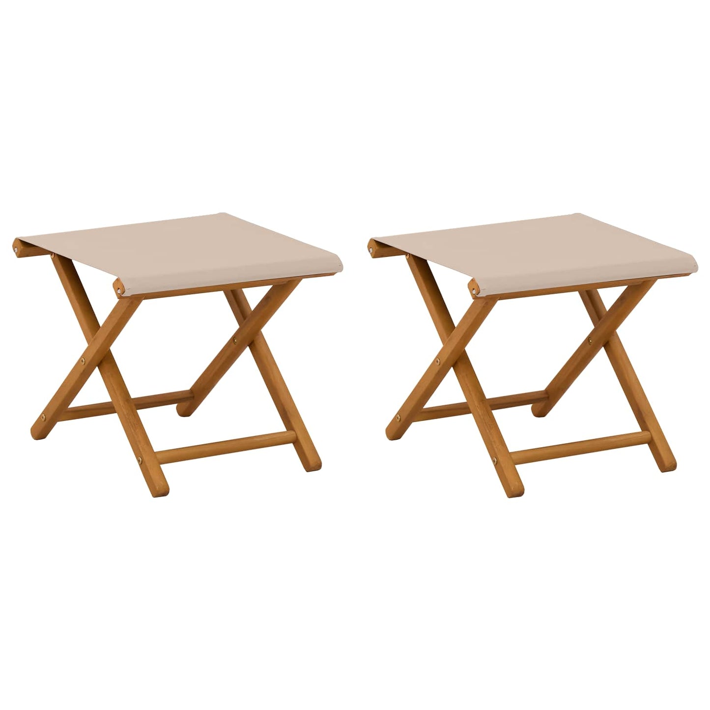 Liegestuhl 2 pcs Massives Eukalyptus Holz Beige