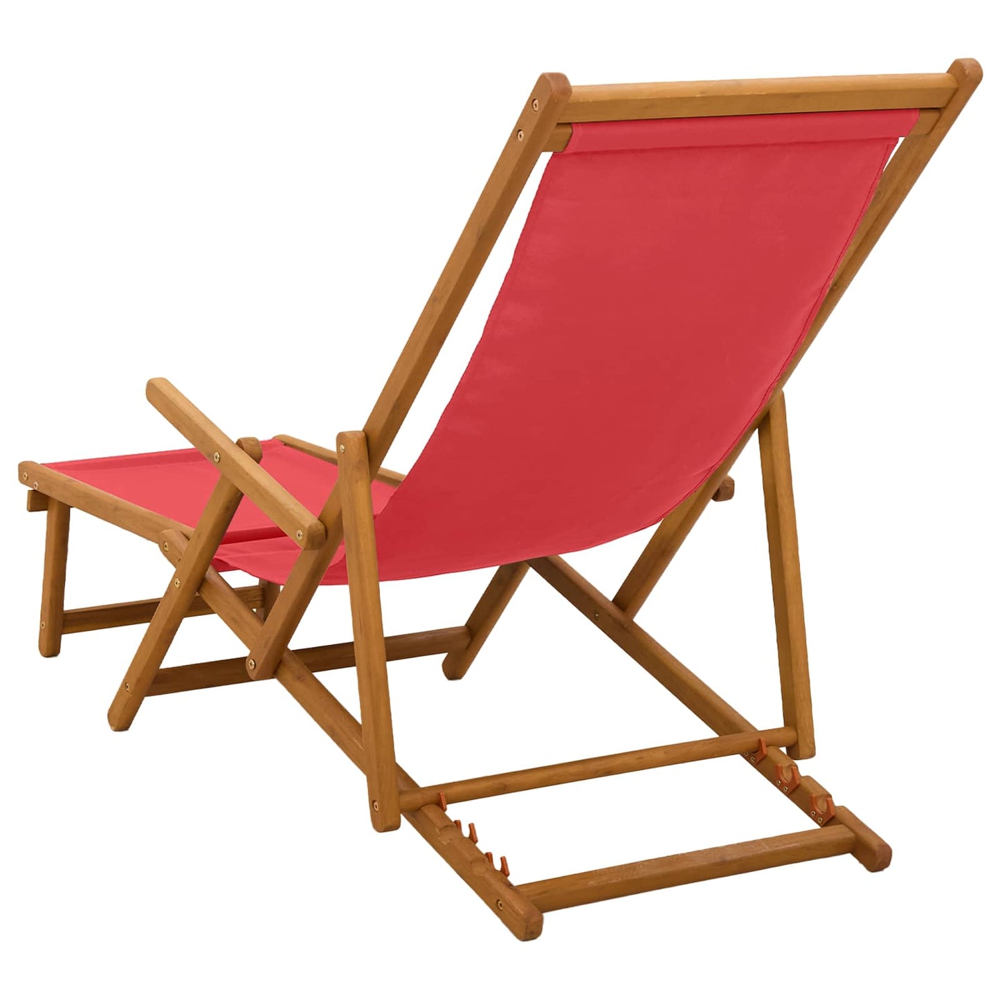 Klappbare Sonnenliege 3 Position Massives Eukalyptus Holz Rot