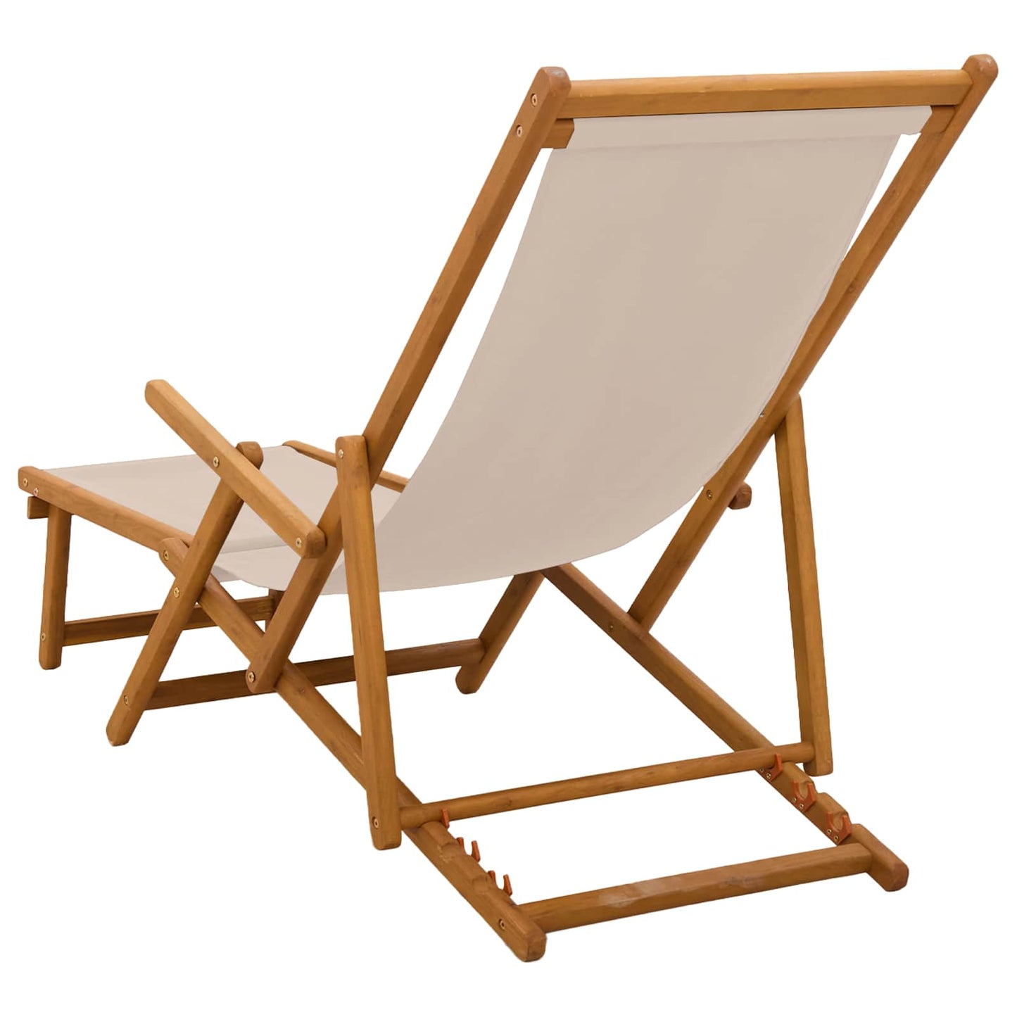Klappbare Sonnenliege Massives Eukalyptus Holz Beige