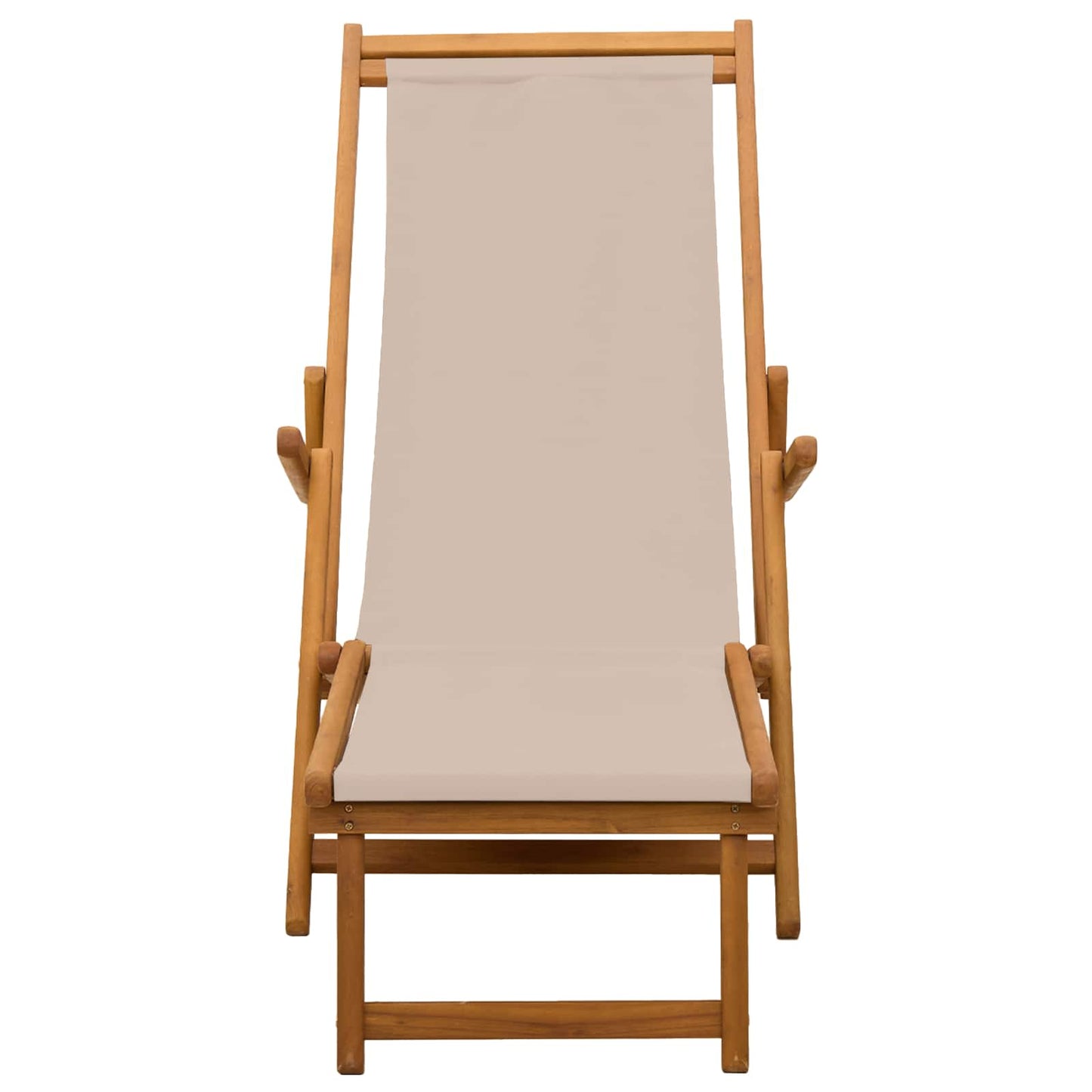 Klappbare Sonnenliege Massives Eukalyptus Holz Beige