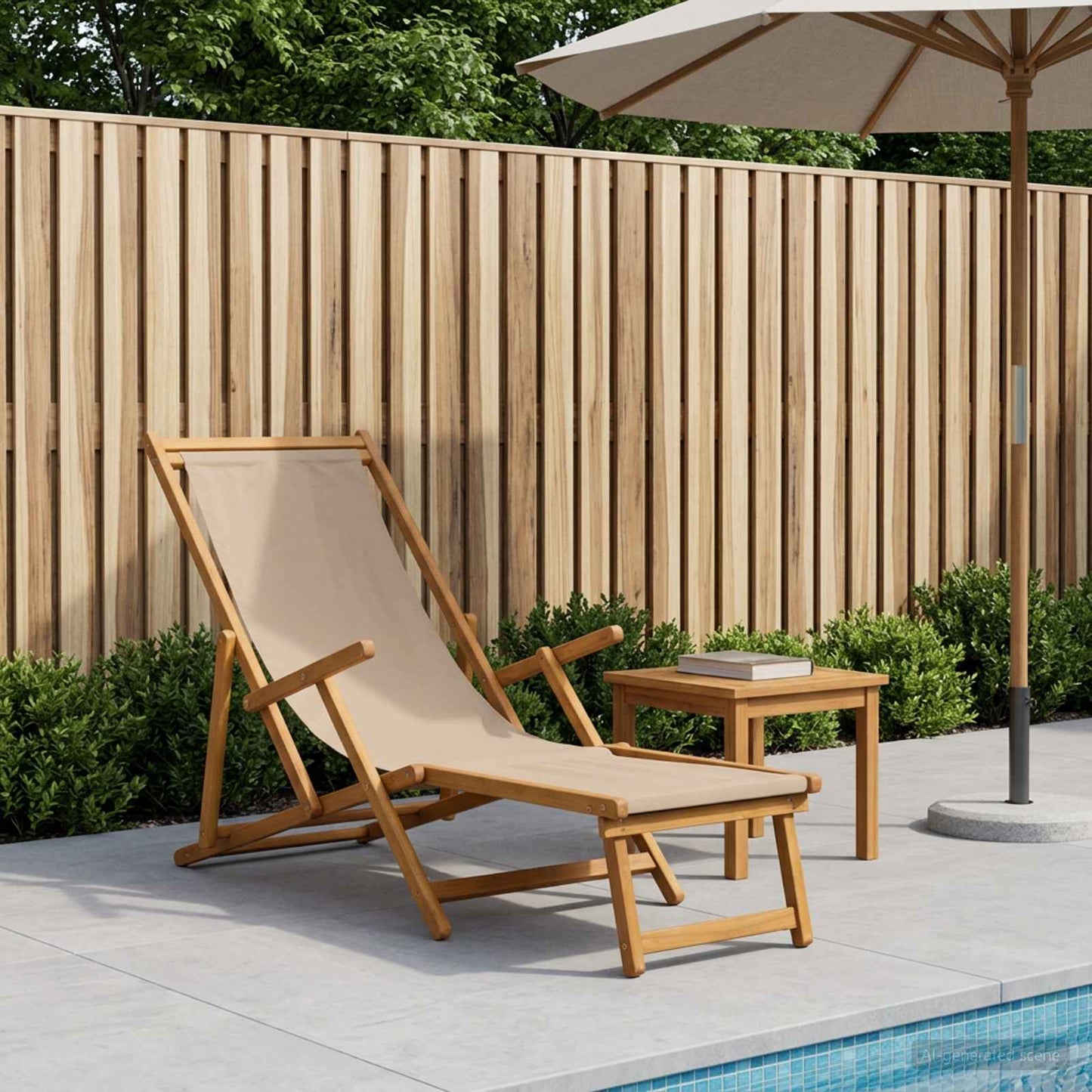 Klappbare Sonnenliege 3 Position Massives Eukalyptus Holz Taupe