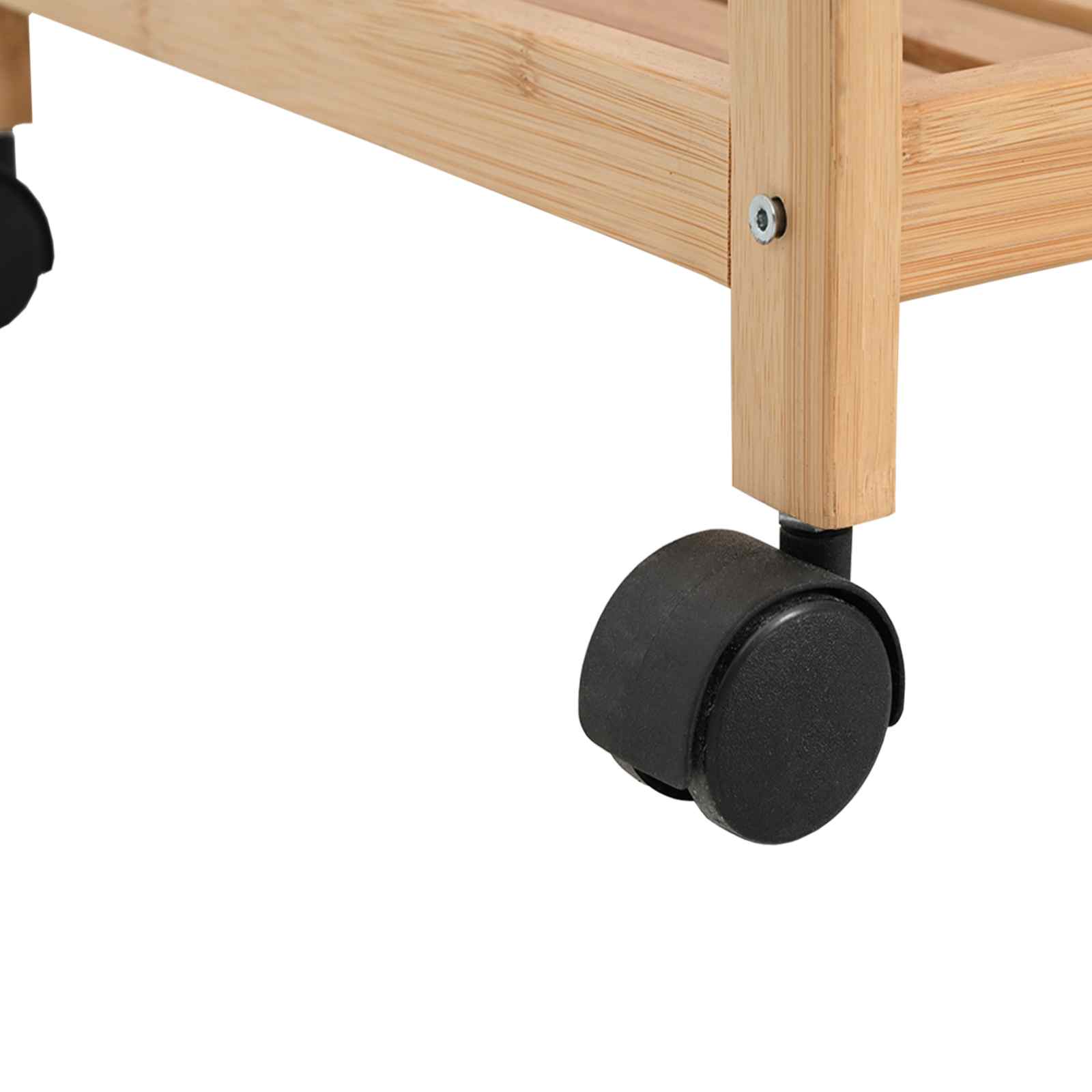 Küchenwagen mit Rädern Natur 46 x 38 x 76 cm Bambus