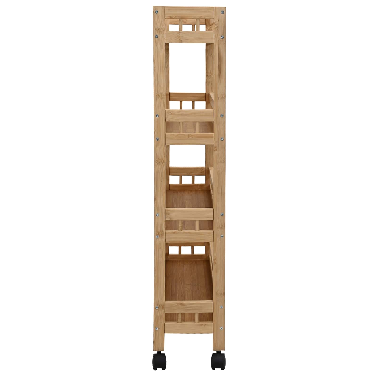 Küchenwagen mit Rädern Natur 60 x 18 x 97 cm Bambus