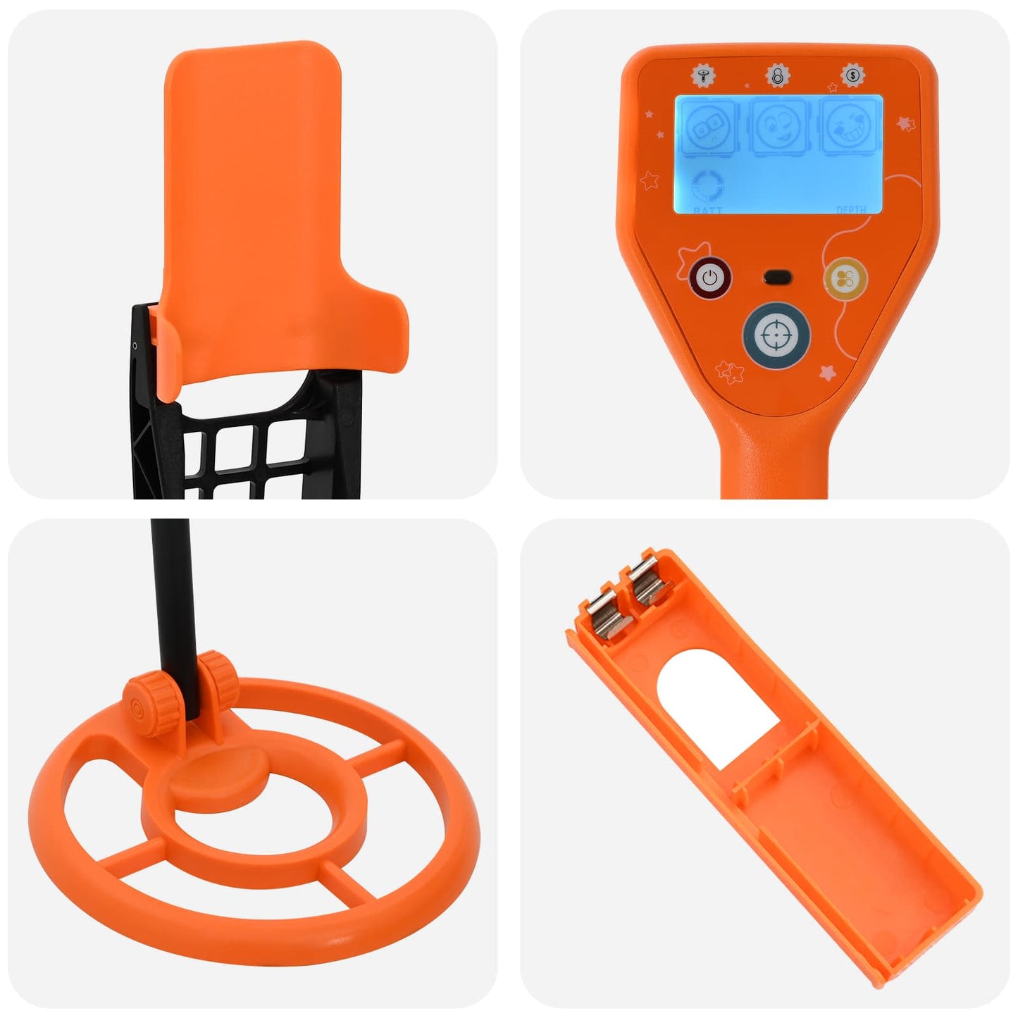 Metalldetektor mit LCD-Display 2 Modelle 19 cm Spule Gelb