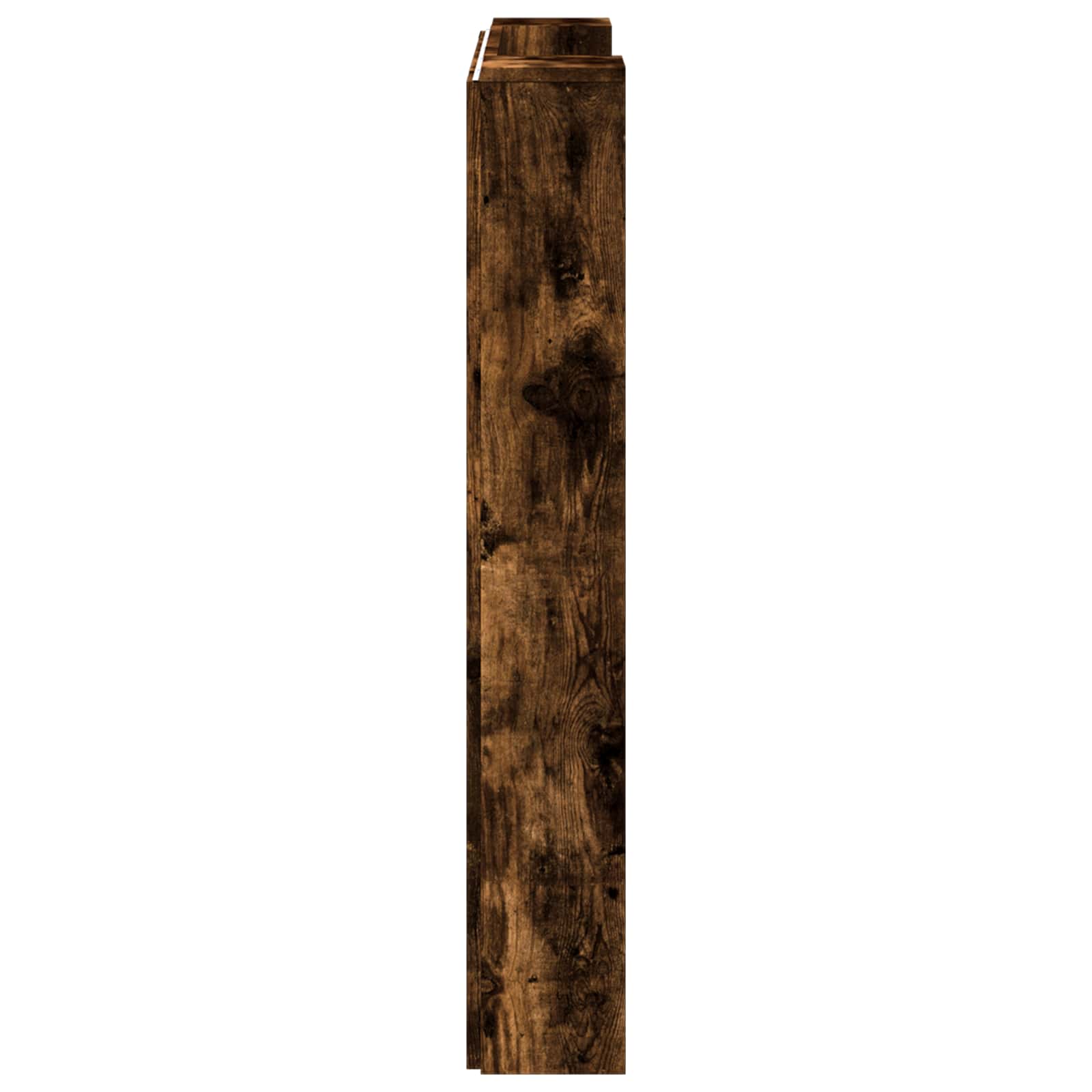Stauraum Kopfteil mit LED Raucheiche Holzwerkstoff