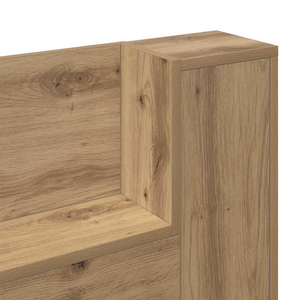 Stauraum Kopfteil mit LED Artisan-Eiche Holzwerkstoff
