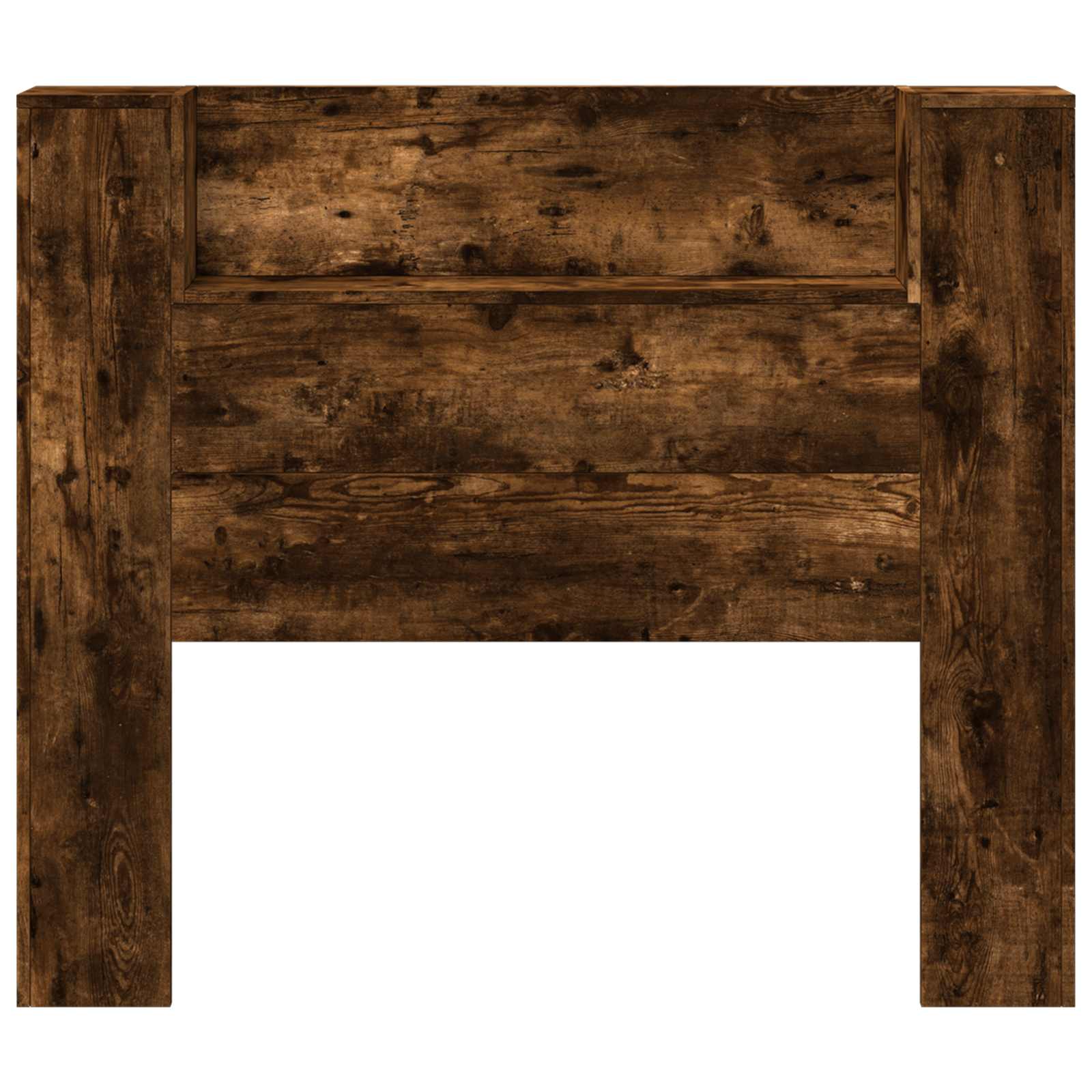 Stauraum Kopfteil mit LED Raucheiche Holzwerkstoff