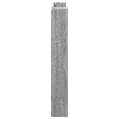 Stauraum Kopfteil mit LED Sonoma-Grau Holzwerkstoff