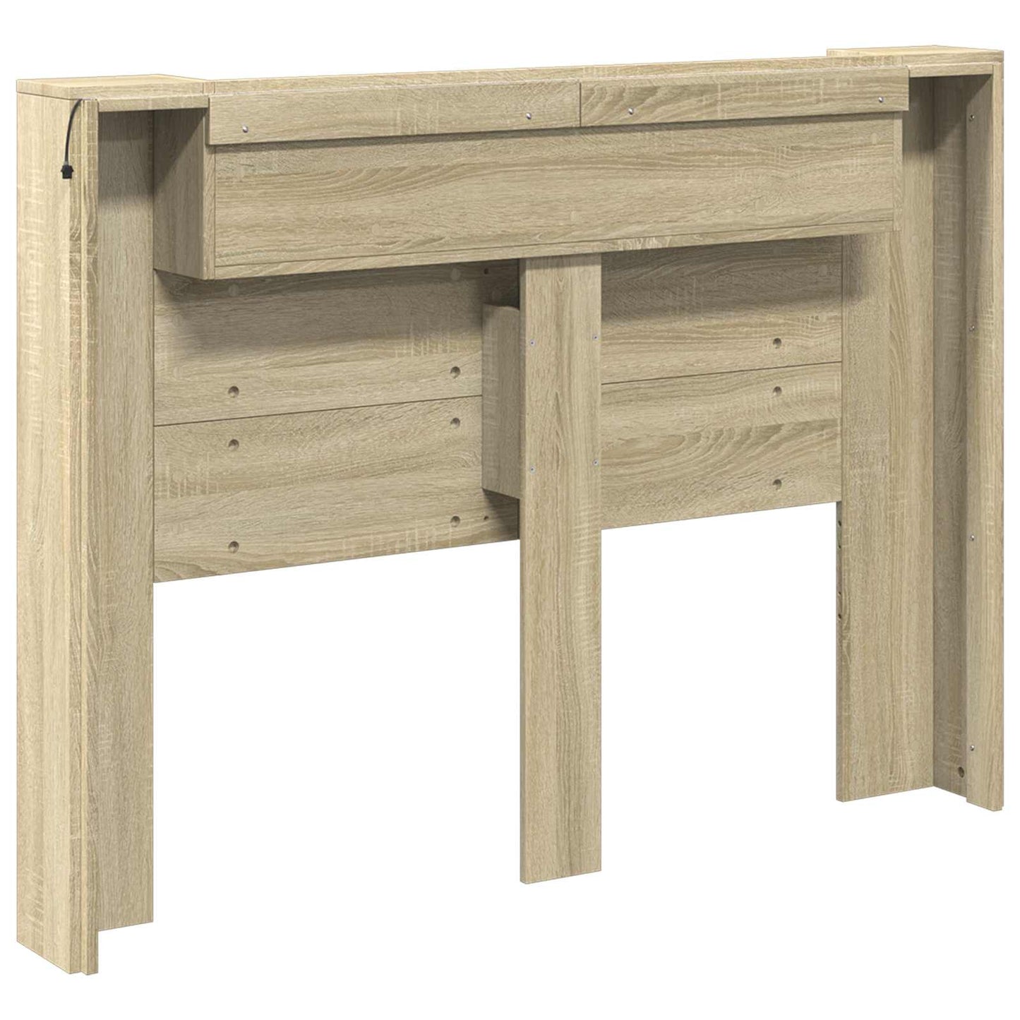 Stauraum Kopfteil mit LED Sonoma-Eiche Holzwerkstoff