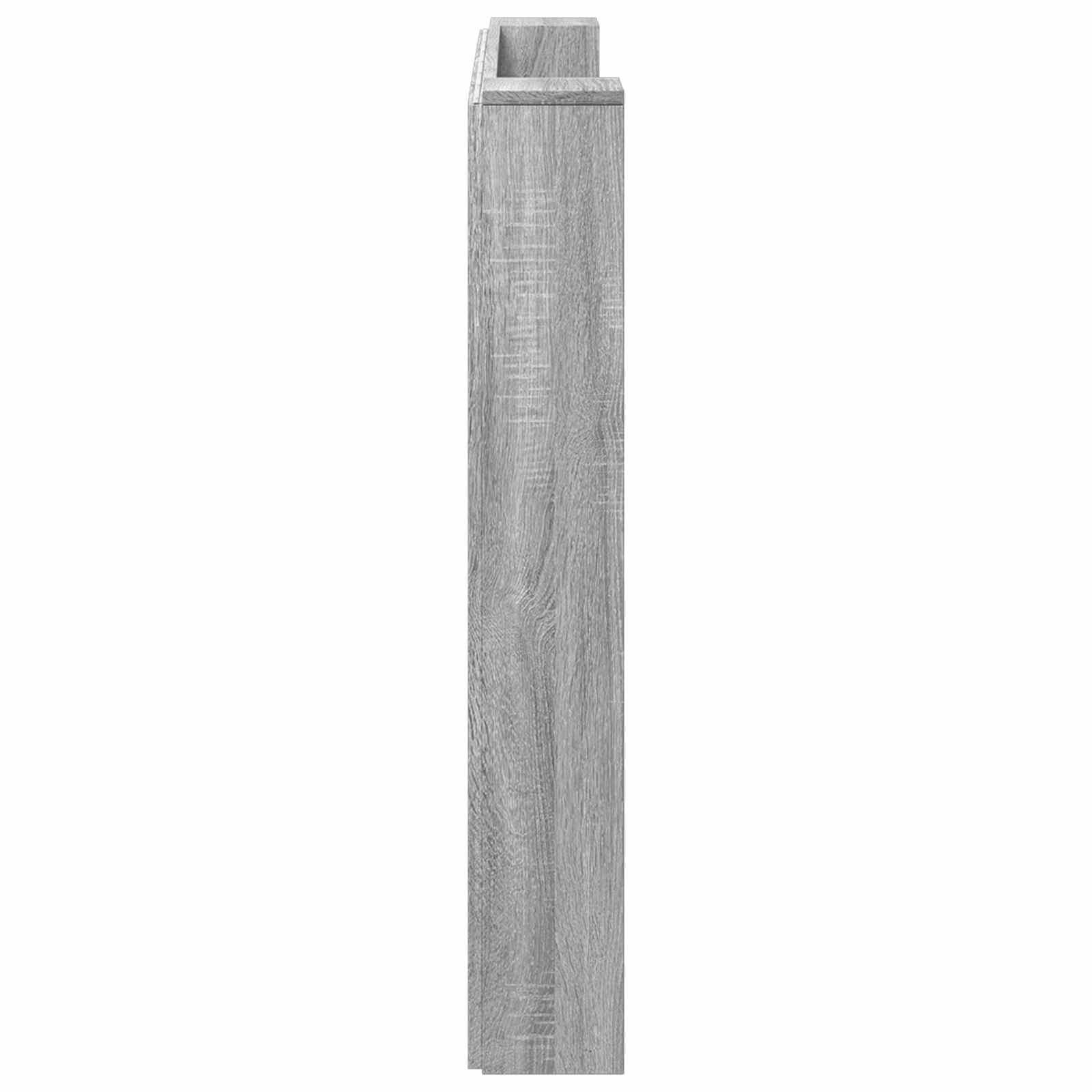 Stauraum Kopfteil mit LED Sonoma-Grau Holzwerkstoff