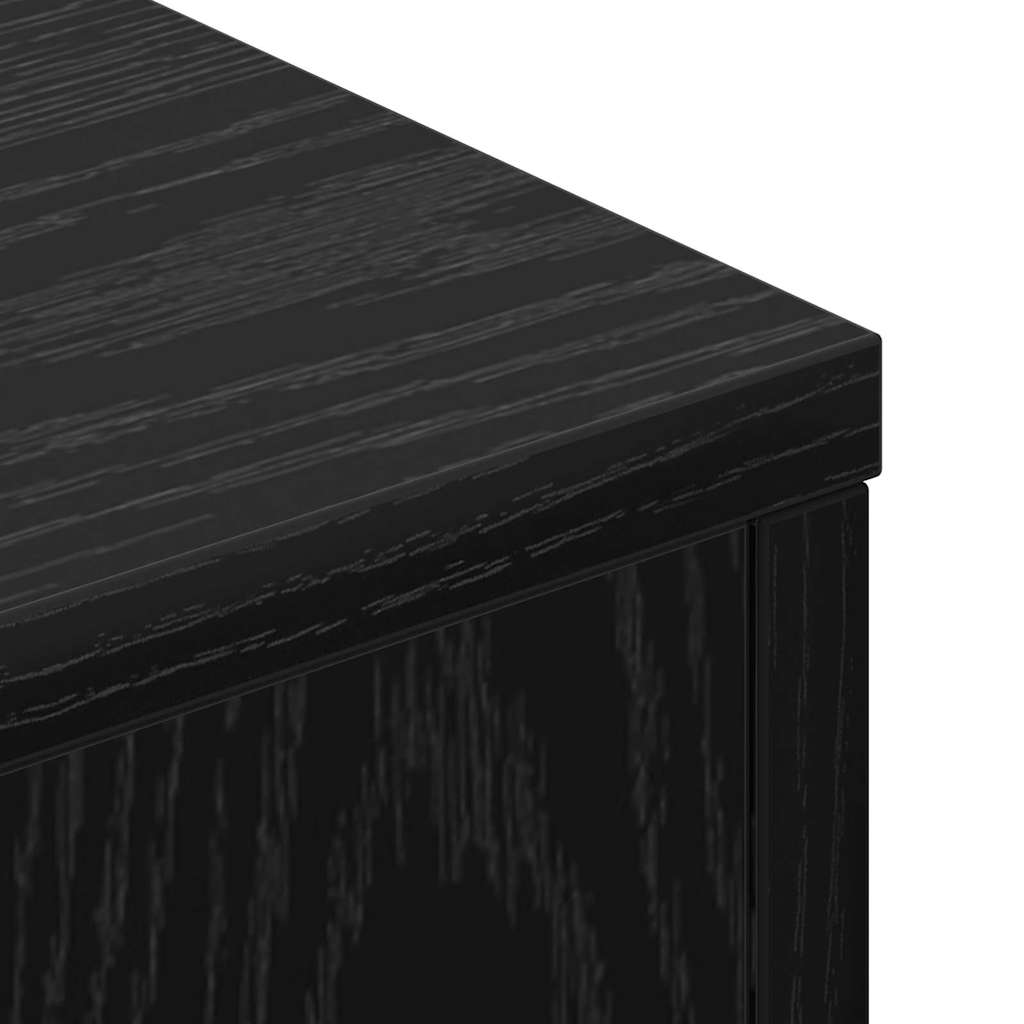 Stauraum Kopfteil mit LED Schwarze Eiche Holzwerkstoff