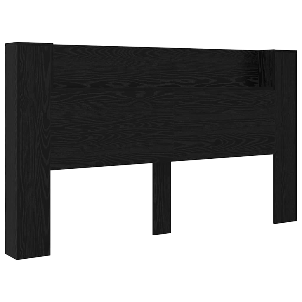 Stauraum Kopfteil mit LED Schwarze Eiche Holzwerkstoff